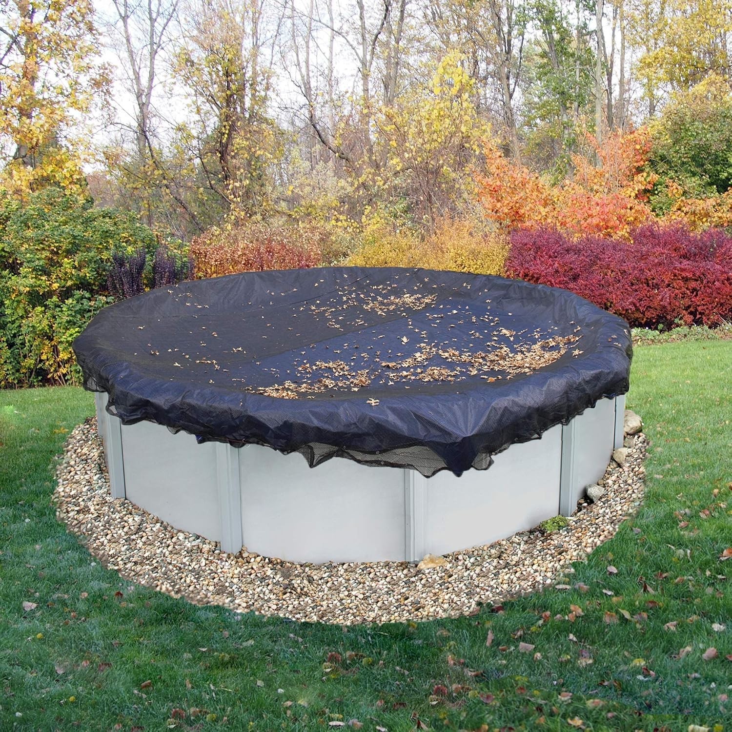 Polyethylene Round Leaf Net Pool Cover 27 ft - Easy Maintenance Solution