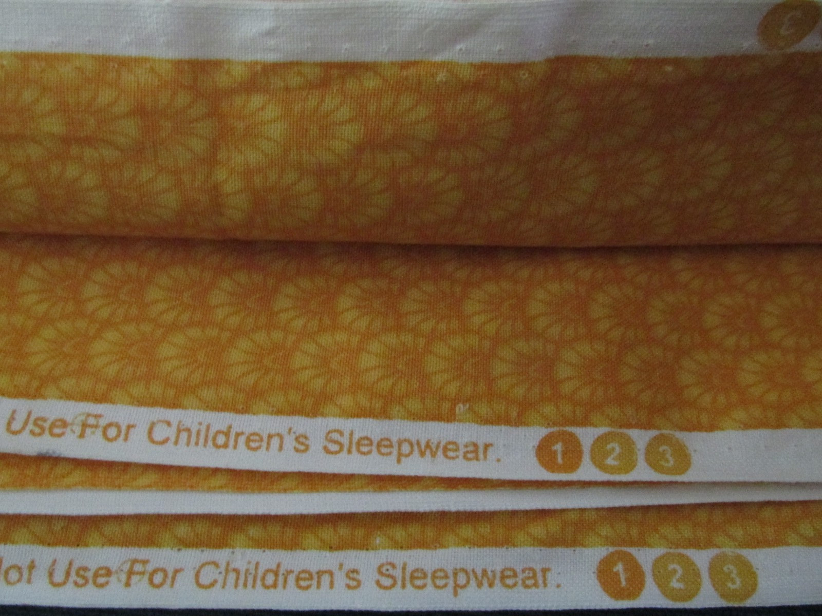 3 yards 30" x 44" Quilt Fabric David Textile Bright Orange Yellow Shell shapes