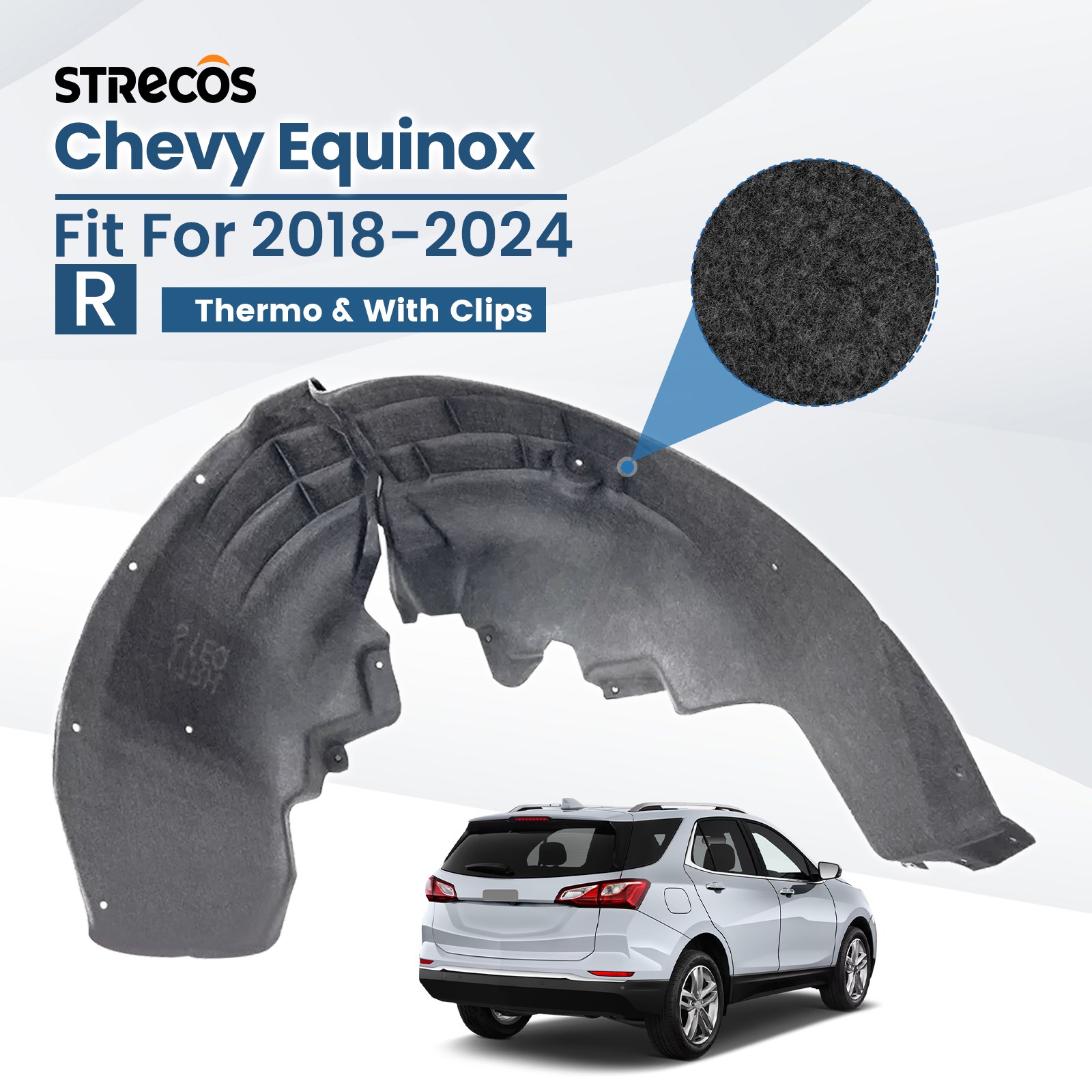 Rear Fender Liner Inner Panel For 2018-2027 Chevy Equinox Right Thermo W/Clips