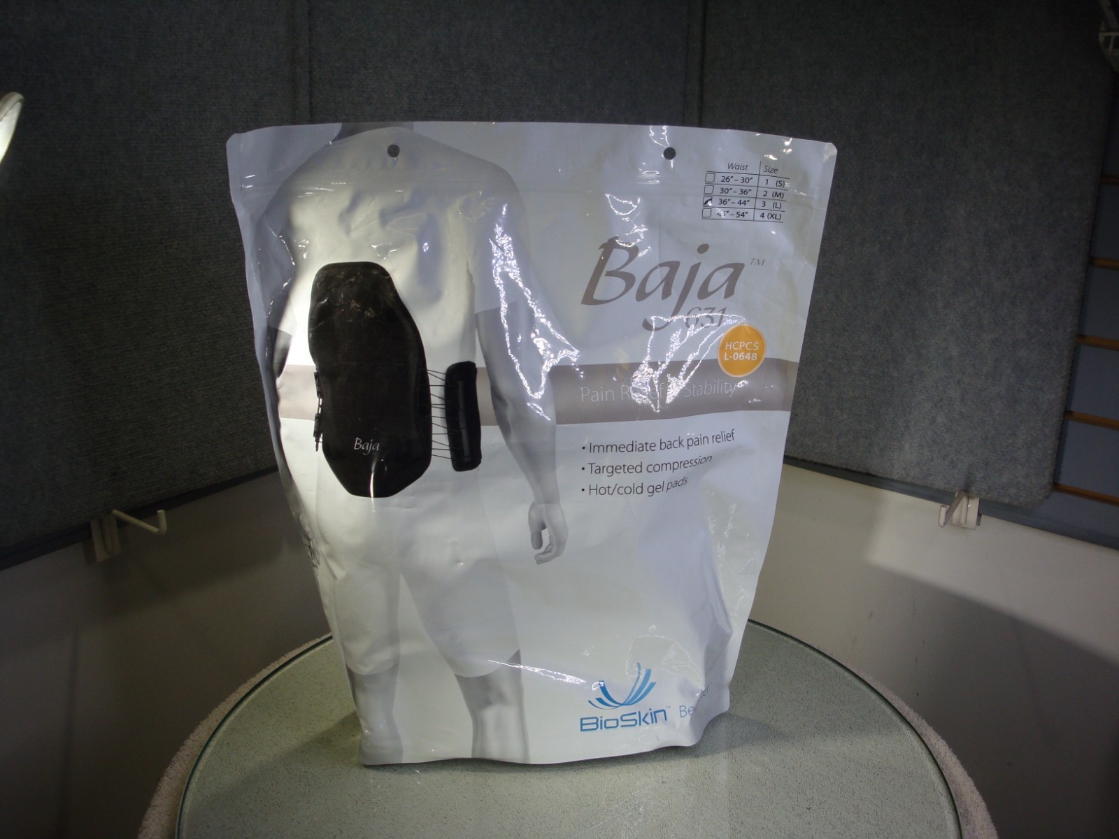 Bio-skin Baja 631 Back Brace. MEDICAL GRADE! Waist size 36-44 (SIZE 3) open pack