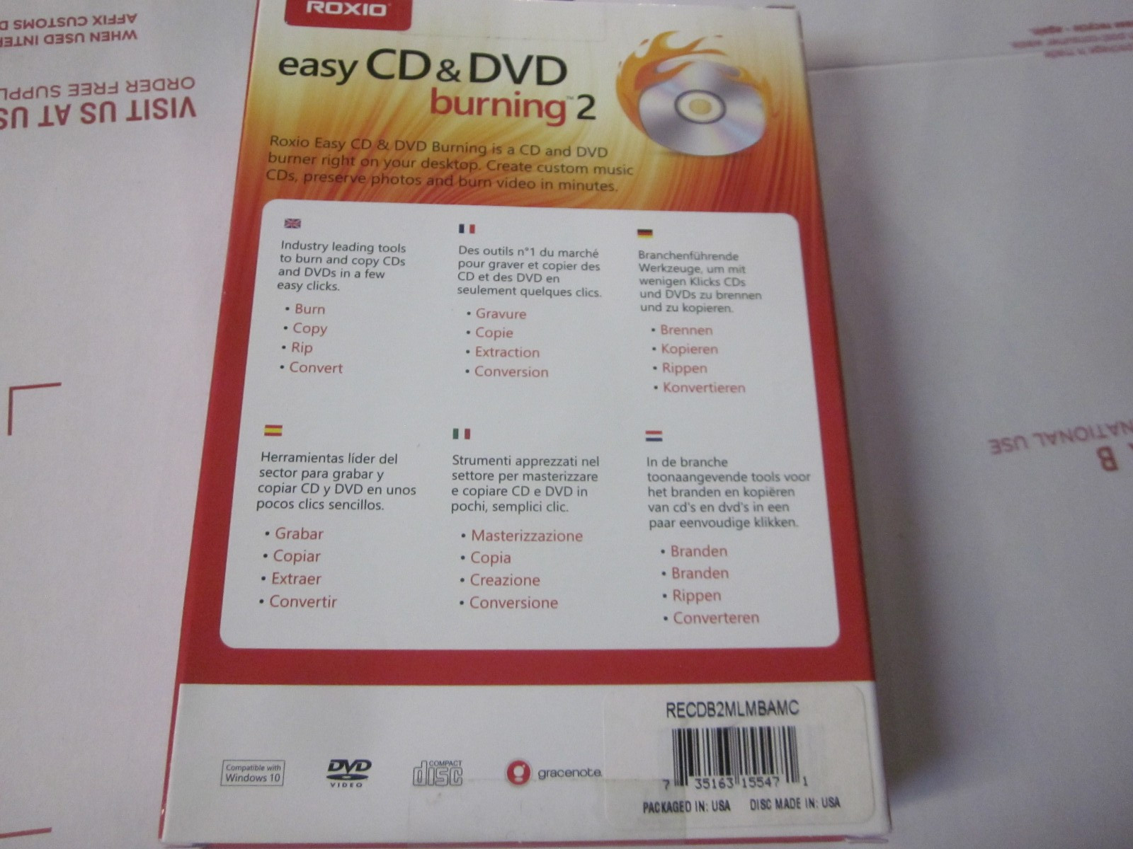 Roxio Easy CD & DVD Burning 2 - Disc Burner & Video Capture Software Brand New