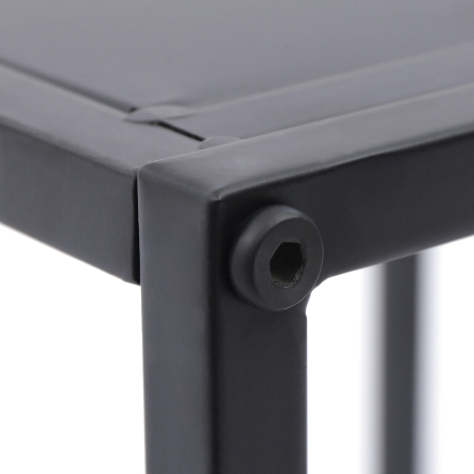 2x Square Coffee Table End Table Modern Metal Side Table Matt Black Home Office
