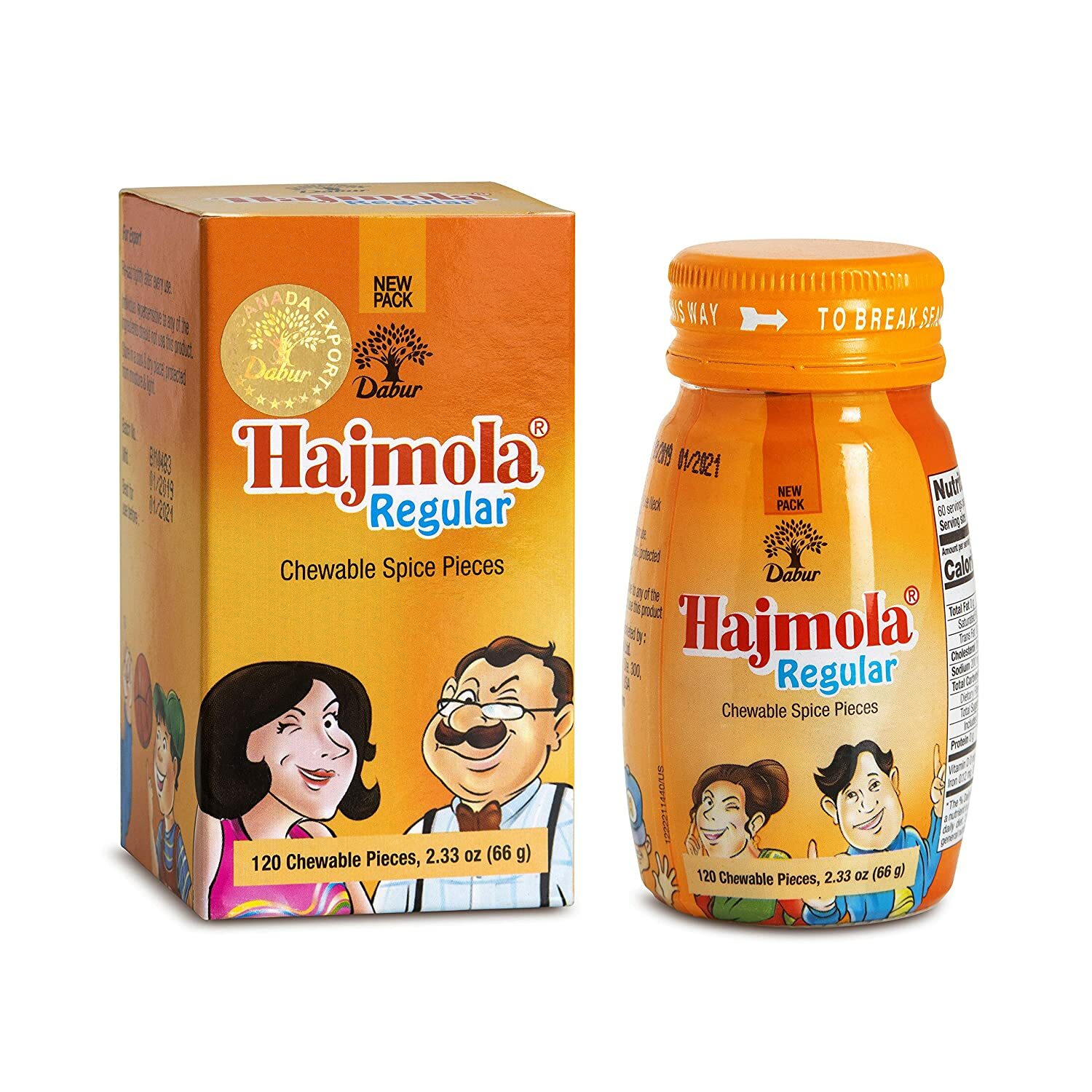 Hajmola Regular Chewable Spice Pieces - 120 Tablets