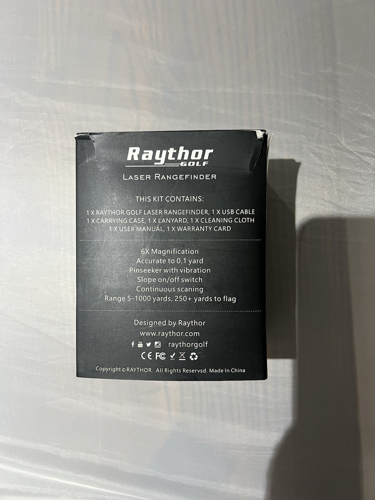 Raythor Golf Rangefinder, 6X Rechargeable Laser Range Finder 1000 Yards