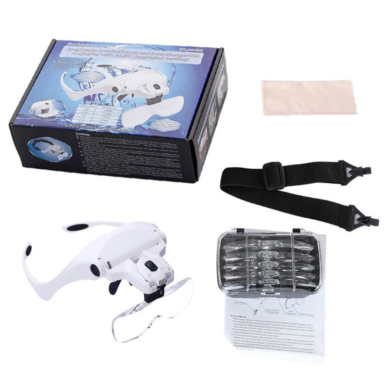 Professional Jeweler s Loupe Light Bracket & Headband 1.0X 1.5X 2.0X 2.5X 3.5X