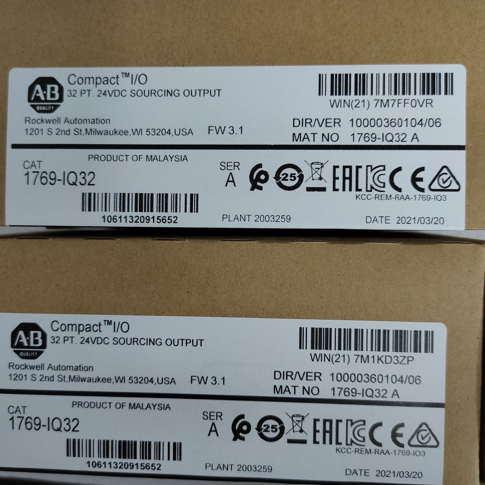 AB 1769-IQ32 SER A CompactLogix 24VDC Input Module New Factory Sealed