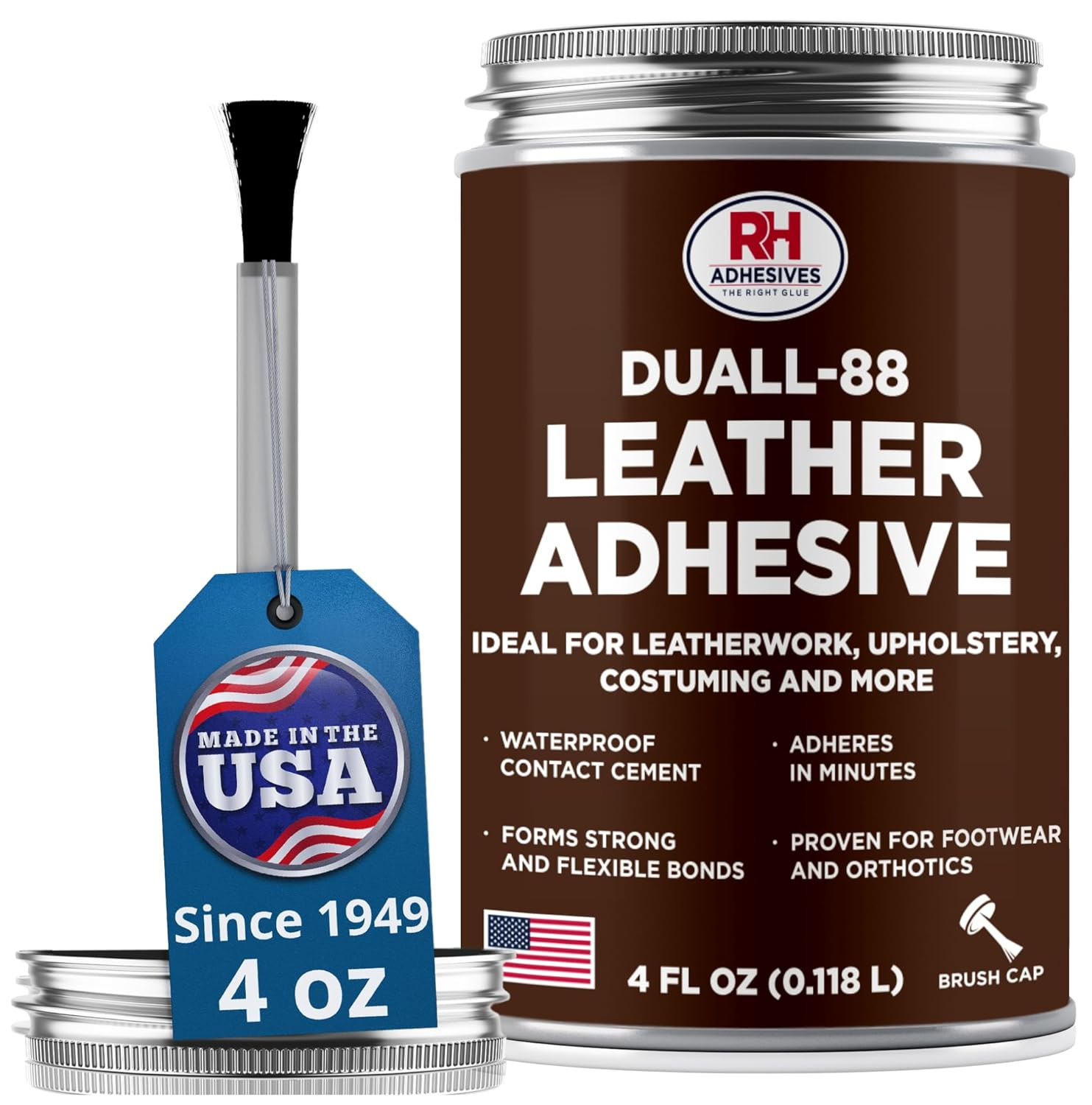 Duall-88 Leather Adhesive, 4 Oz. Can - Leather Repair Glue, Crafting, DIY, Up...