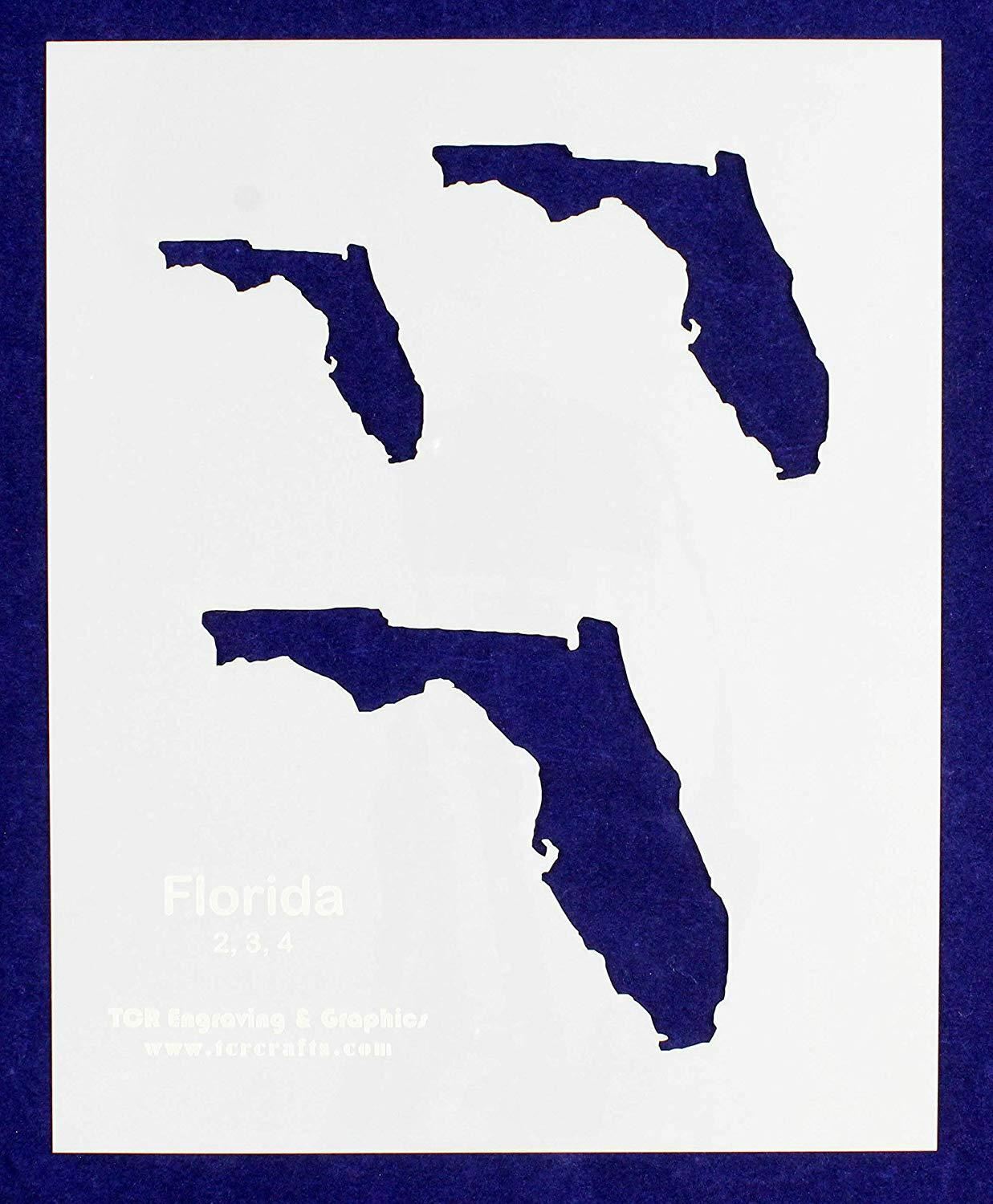 State of Florida 8x10 Stencil (2", 3", 4") 14 Mil Mylar - Painting/Crafts/ Templ