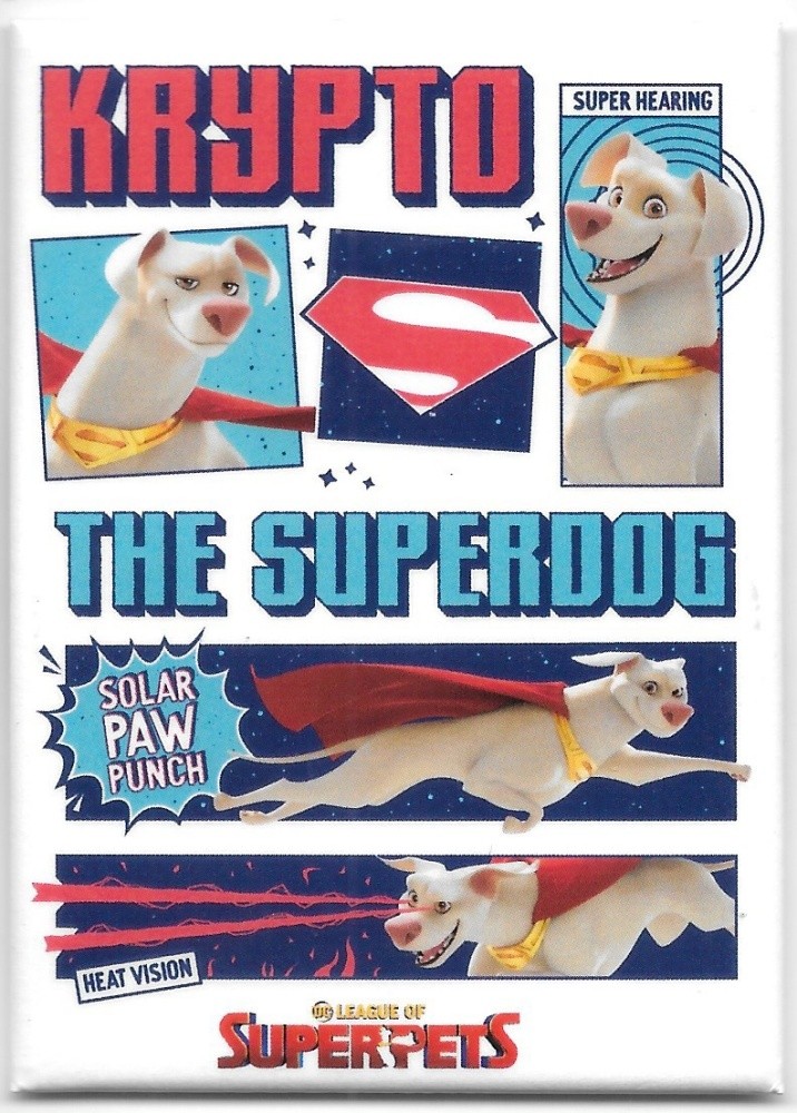 DC League of Super-Pets Movie Krypto the Superdog Refrigerator Magnet NEW UNUSED