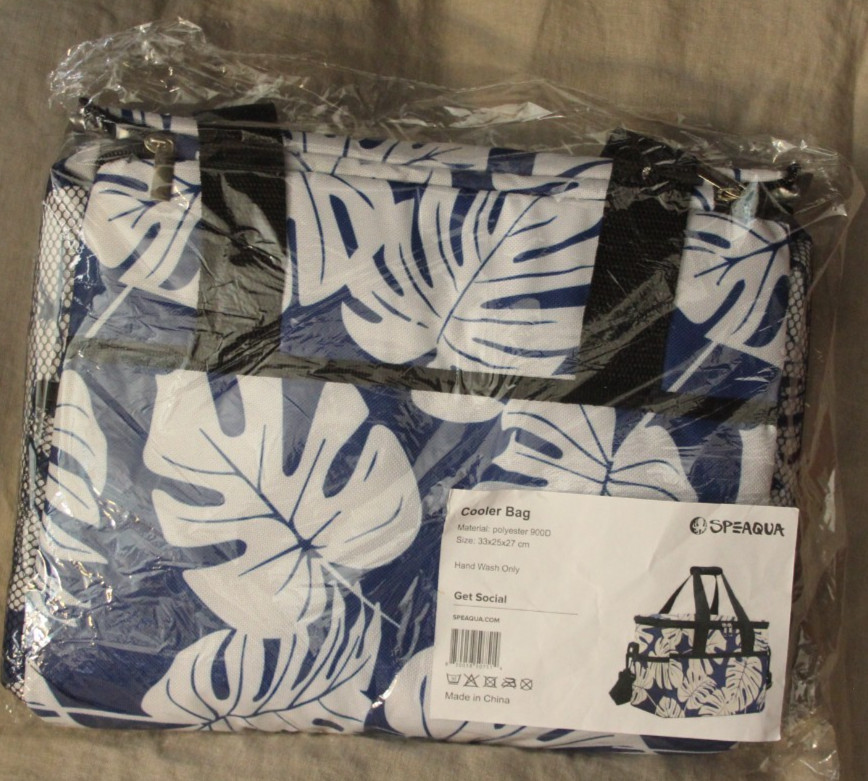 Speaqua Cooler Bag Blue Tropical Palm Leaf Print Insulated NEW