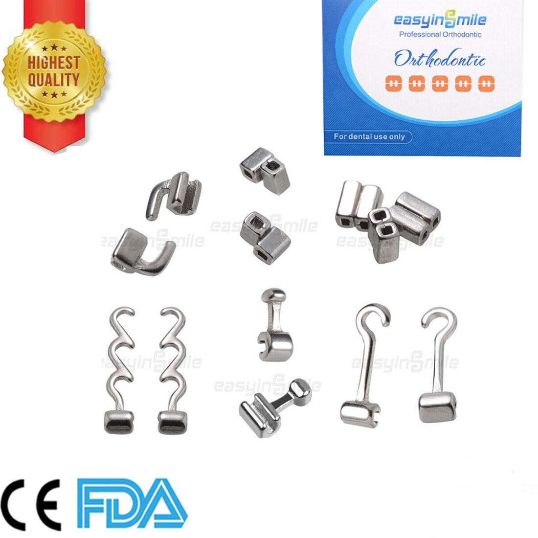 Dental Orthodontic Crimpable Hook Sliding/Spiral Cross/Double Tube For Brackets