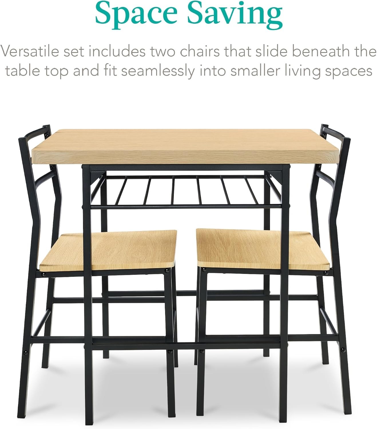 Choice Products 3-Piece Modern Dining Set, Space Saving Dinette for Kitchen,