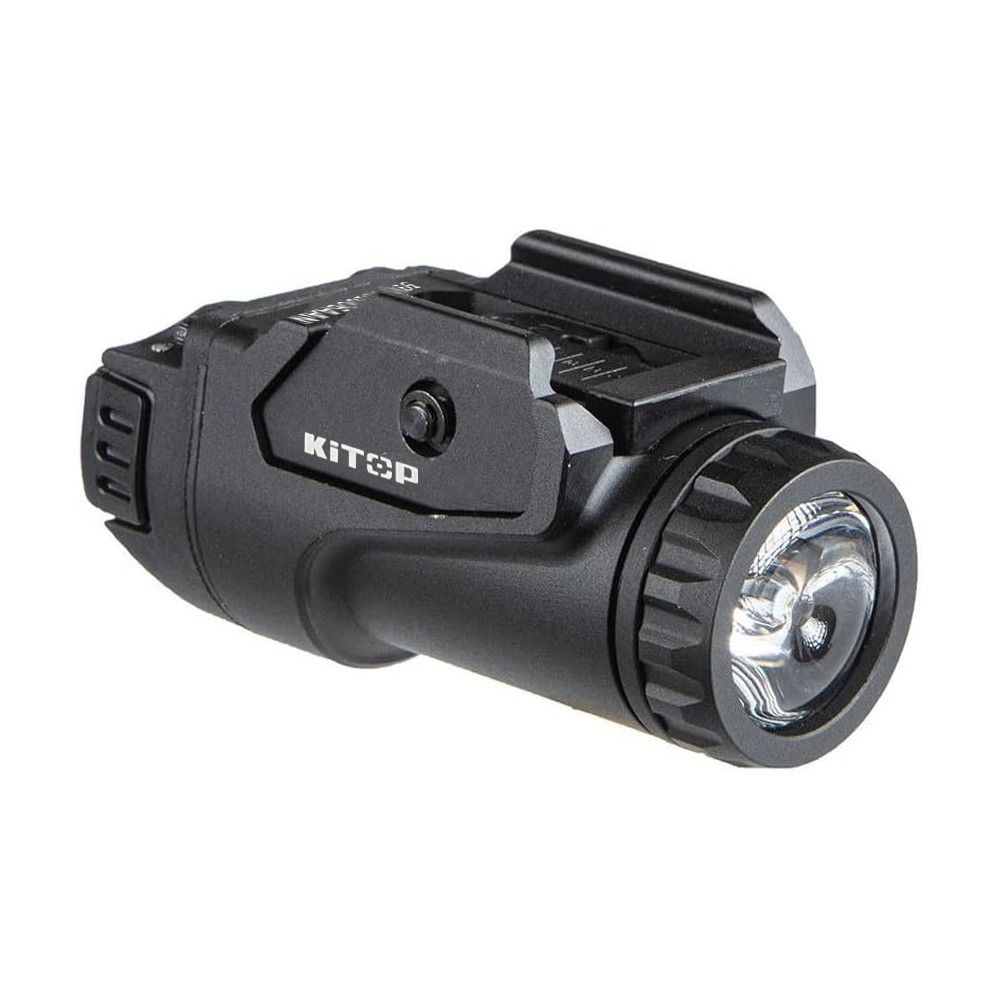 KiTOP 450 Lumens Compact Durable Tactical Rail-Mounted Handgun Flashlight w/ Amb