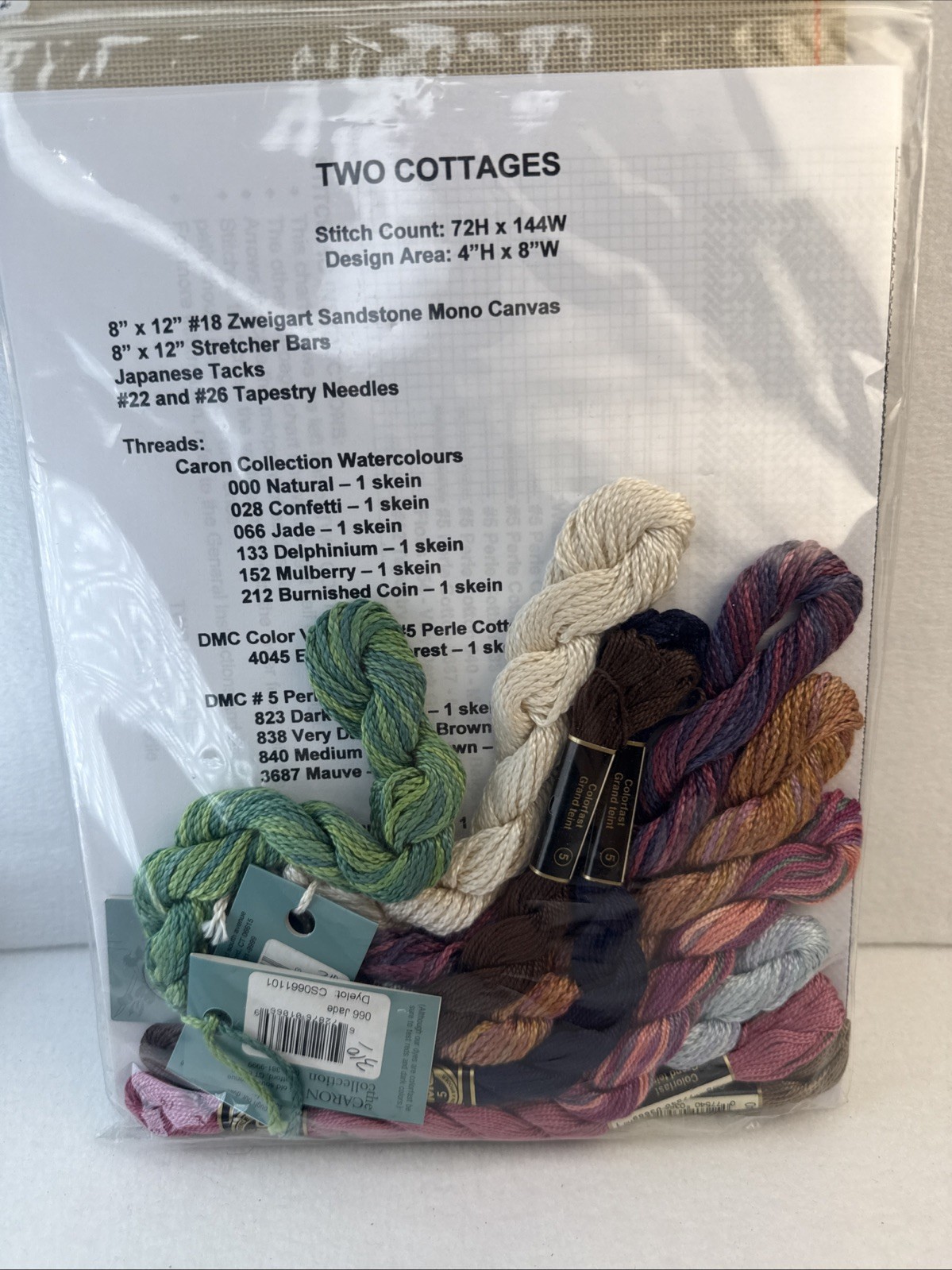 Nancy’s Needle Small Monthly Quilt Series Needlepoint Pattern Two Cottages kit