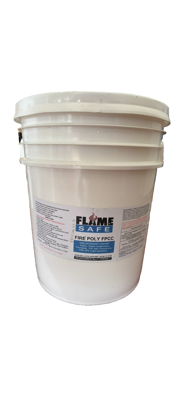 Flame Safe Fire Poly FPCC Fire Retardant Coating - 5 Gallon Bucket - Clear