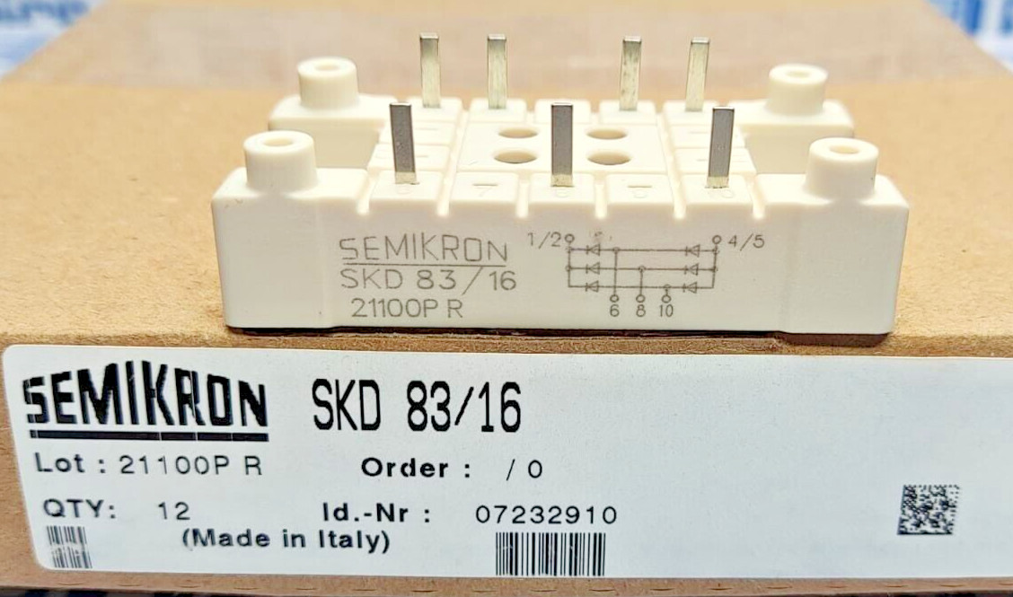 3PCS Lot- SKD83/16 SEMIKRON IGBT Module,1.6kV, 83A,7Pins,1.45 V-Brand New