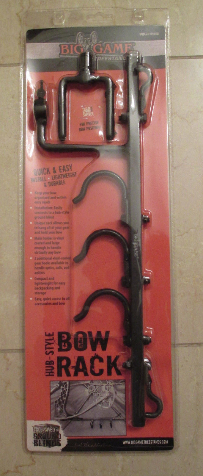 BIG GAME TREESTANDS - HUB STYLE BOW RACK - HGB100 - ARCHERY HUNTING ACCESSORY