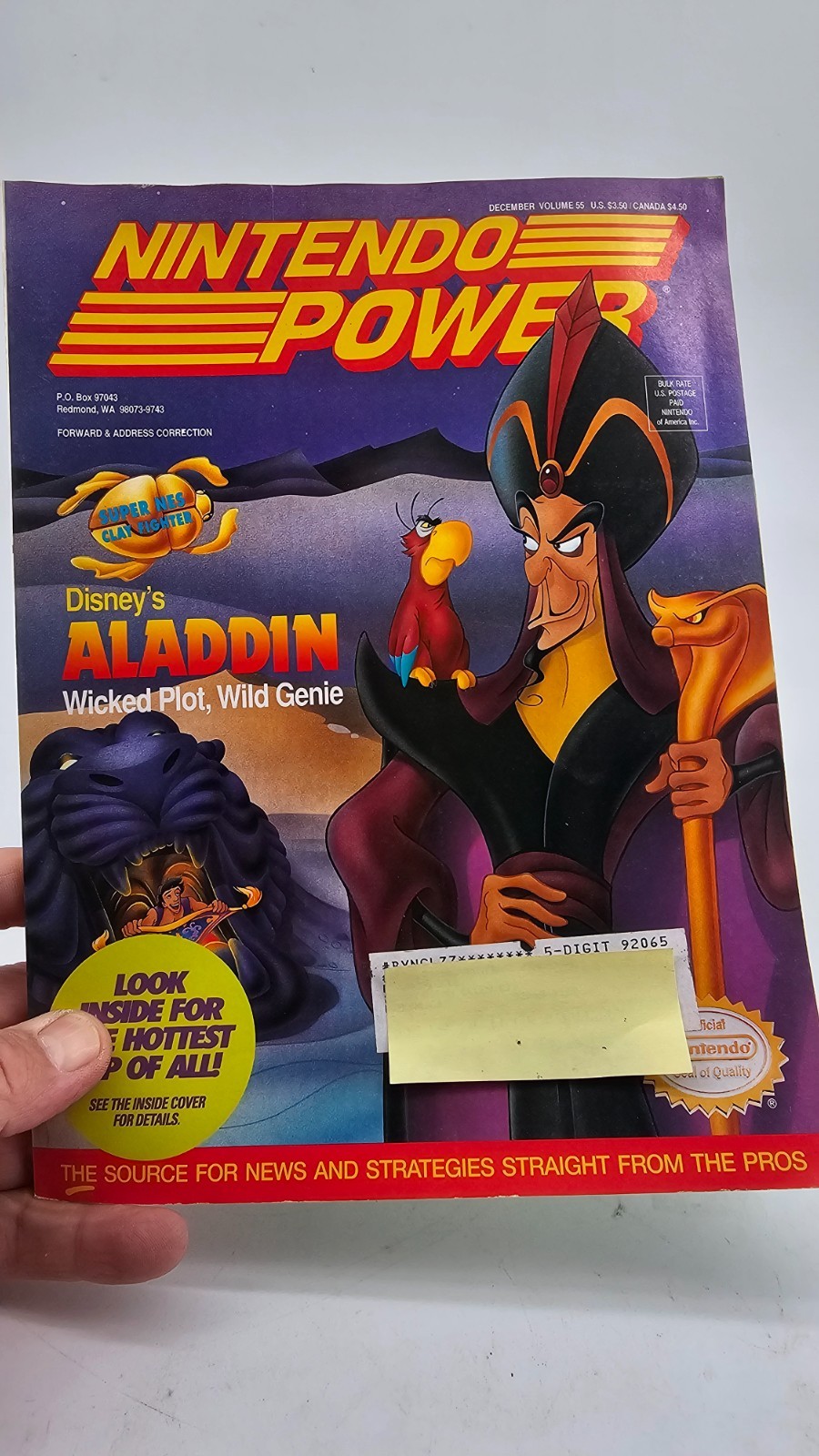 Nintendo Power Magazine Volume 55 Disney's Aladdin W Mega Man X Poster & Cards