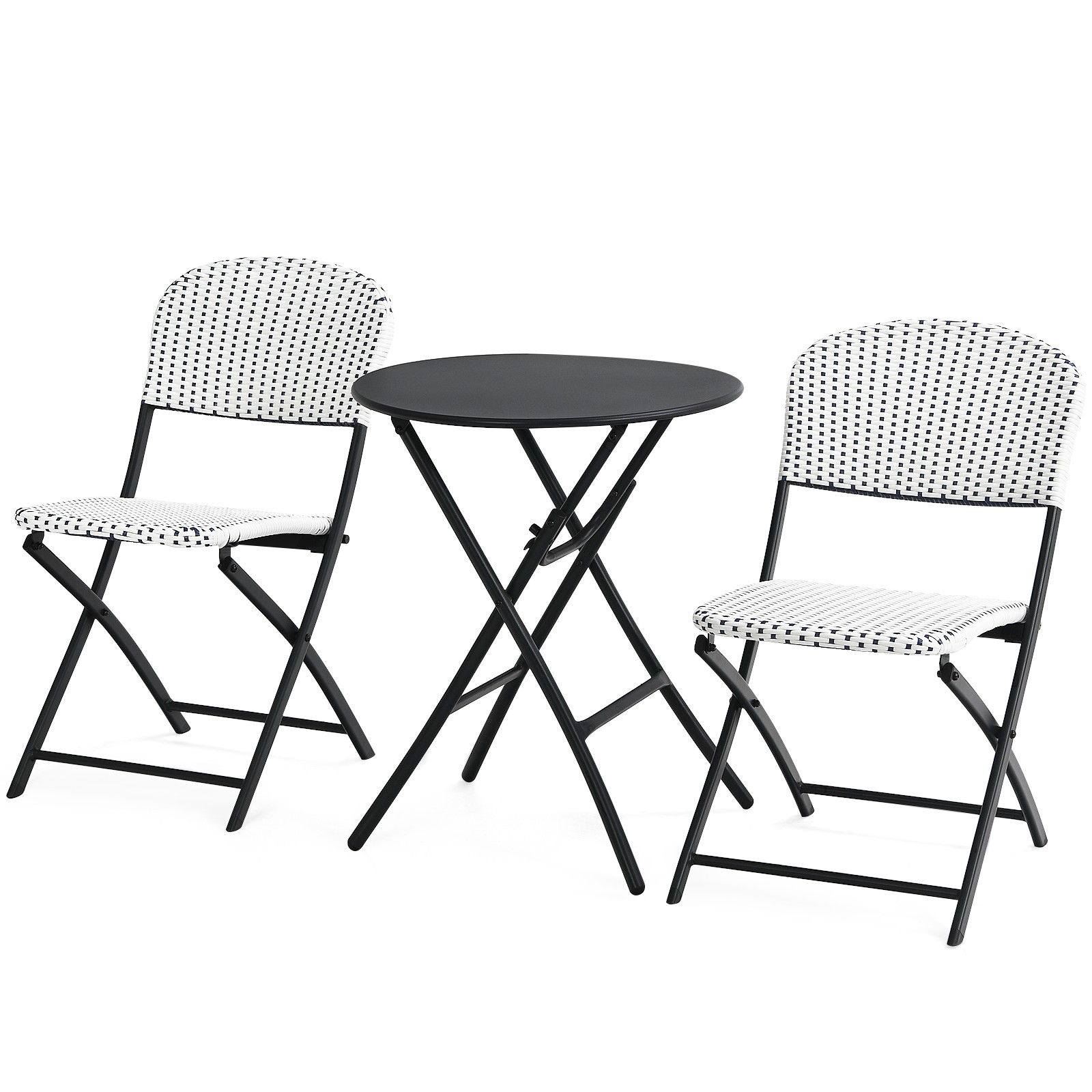 Patiojoy 3PCS Patio Rattan Furniture Set Outdoor Chairs & Coffee Table Wicker