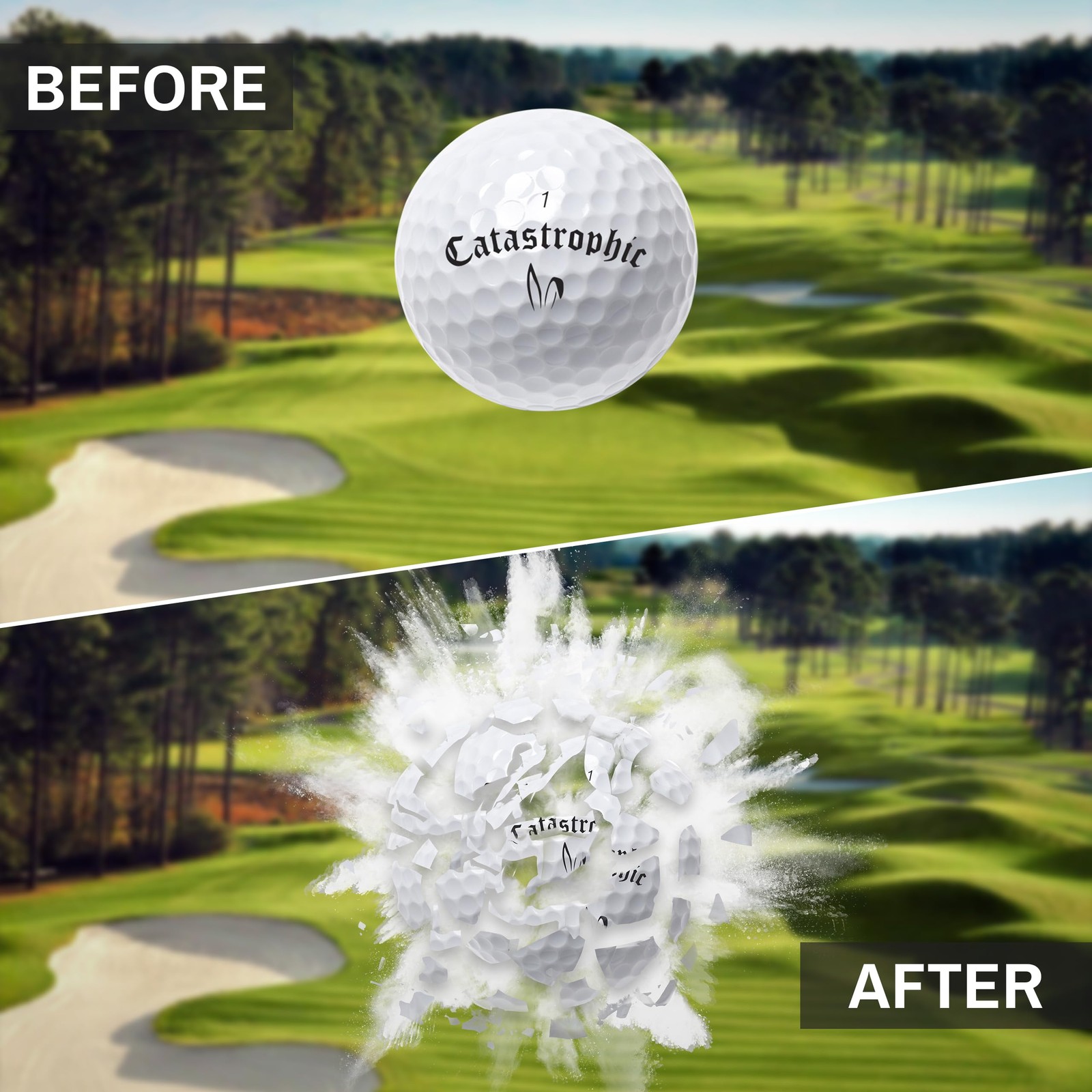 Shanker Golf Exploding Balls - Prank 1 x Pack (3 Total), White