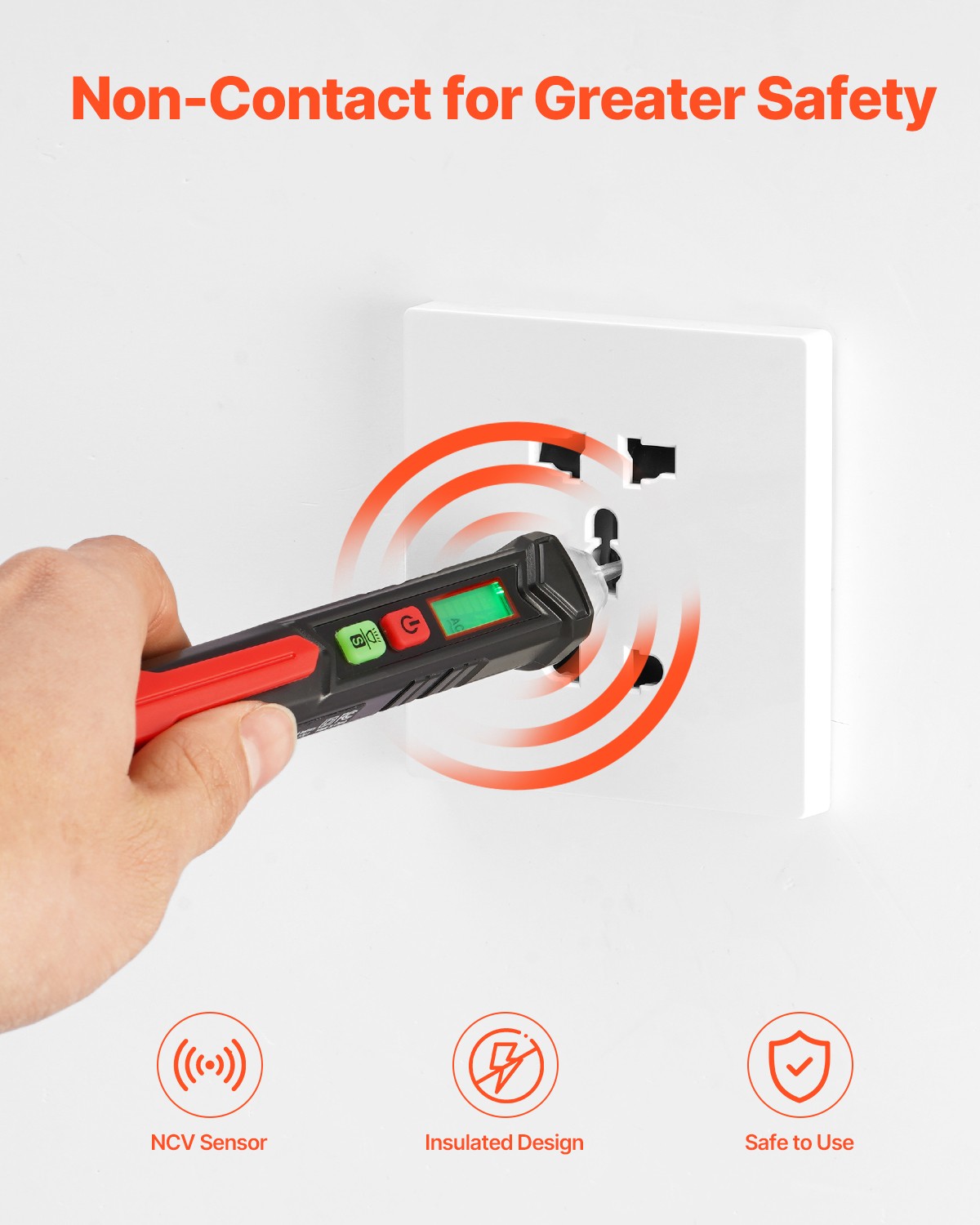 VEVOR Voltage Tester Non-Contact Voltage Tester Pen with Adjustable Sensitivity