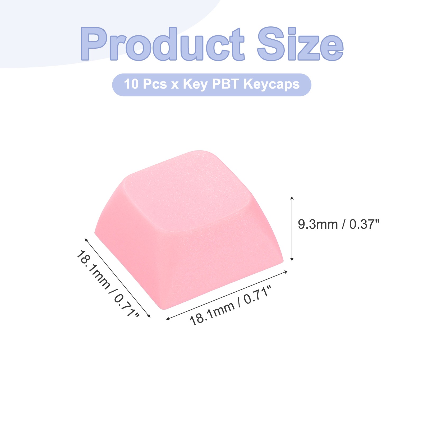 10Pcs XDA Profile Keycap Set PBT Mechanical Numeric Keypads, Pink