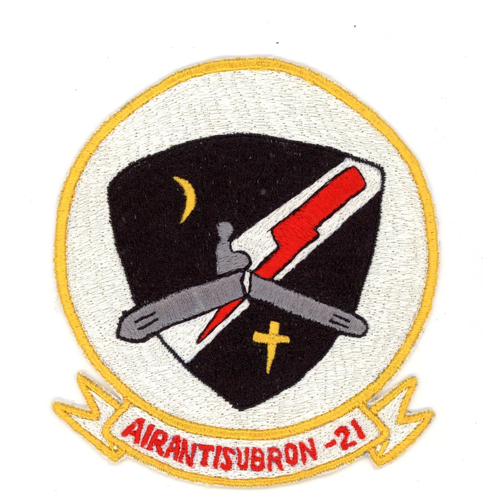 Vintage military embroidery  patch AIRANTISUBRON - 21 SQUADRON