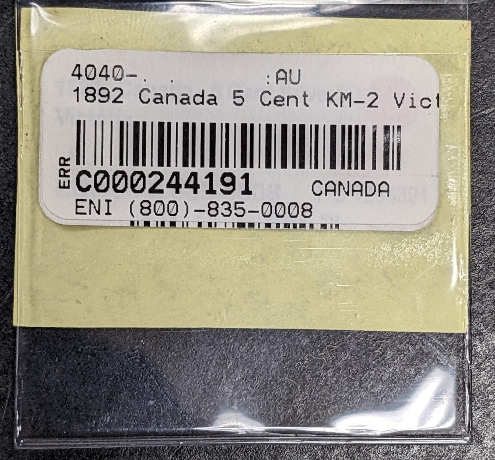 1892 Canada 5 Cent Victoria