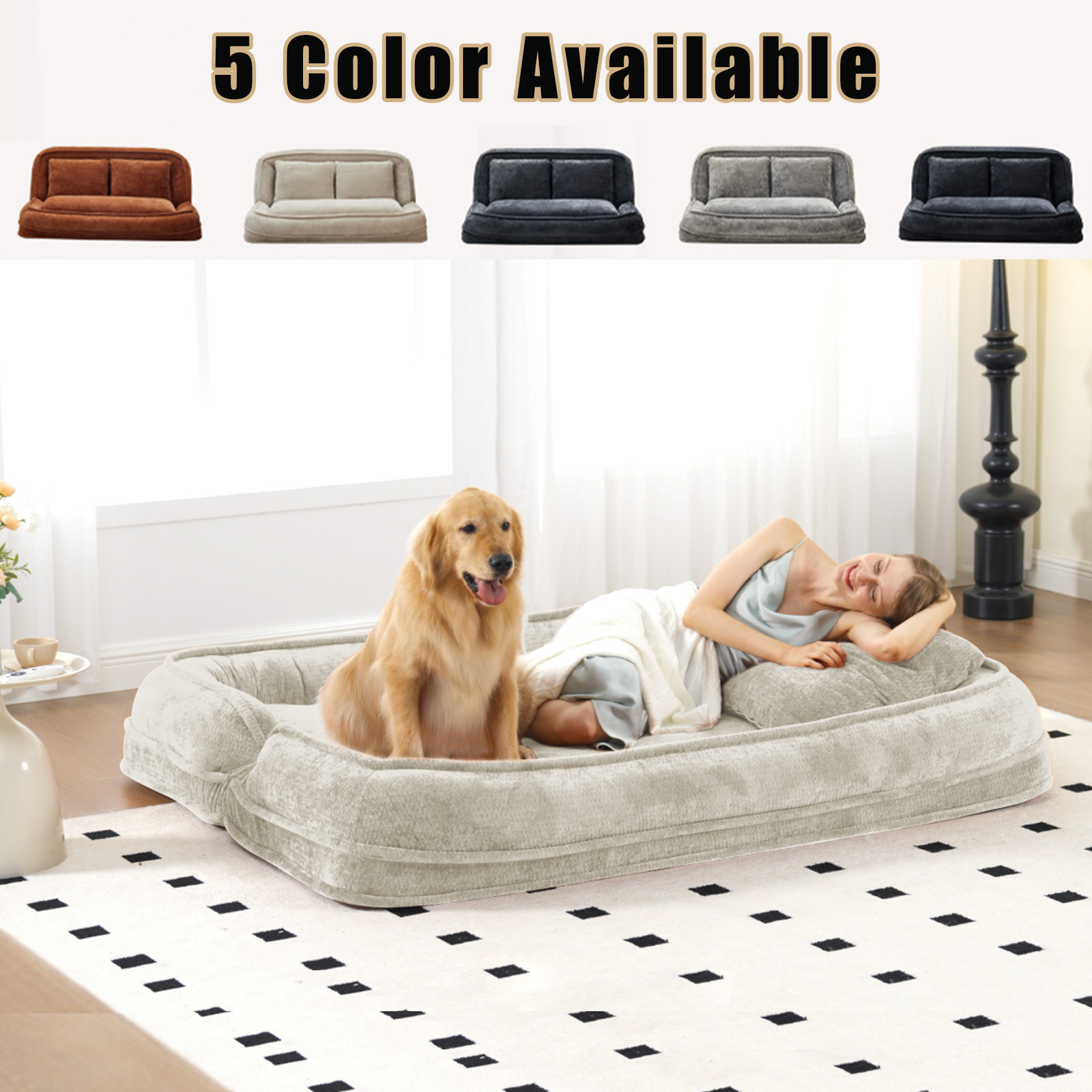 [NEW ARRIVED] [VIDEO PROVIDED] Double human dog bed,Lazy sofa ,Loveseat,Fits Y