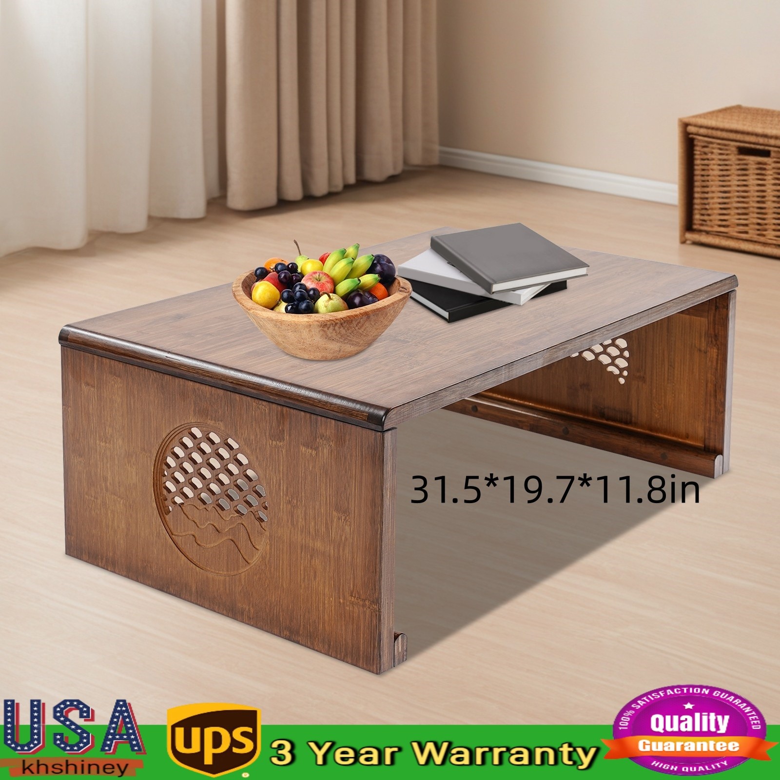 Foldable Floor Low Table Bamboo Coffee Table Tea Table For Living Room Tea Room