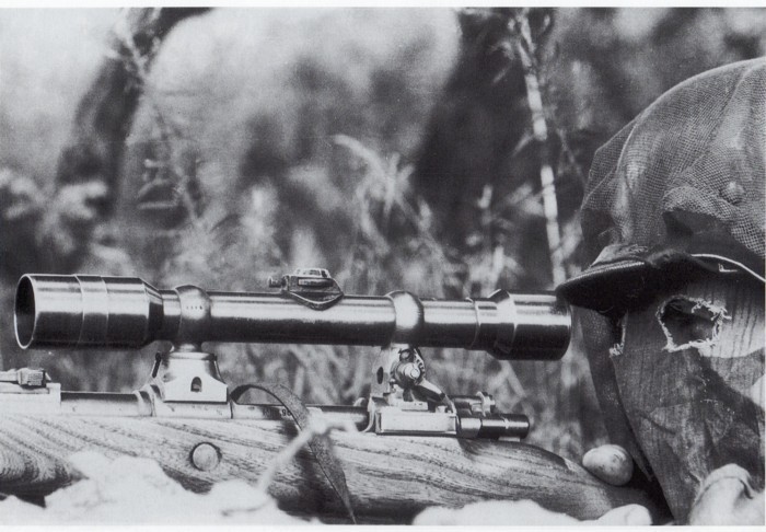 B&W Photo German Sniper Mauser 98 WWII WW2 World War Two Wehrmacht