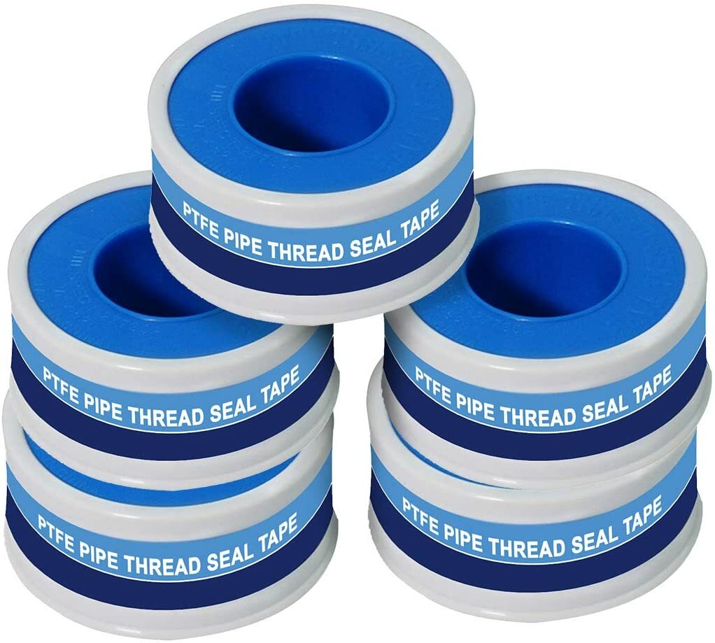5 Rolls White of Everflow Teflon PTFE Thread Seal Plumbers Tape 1/2"in x 260"in