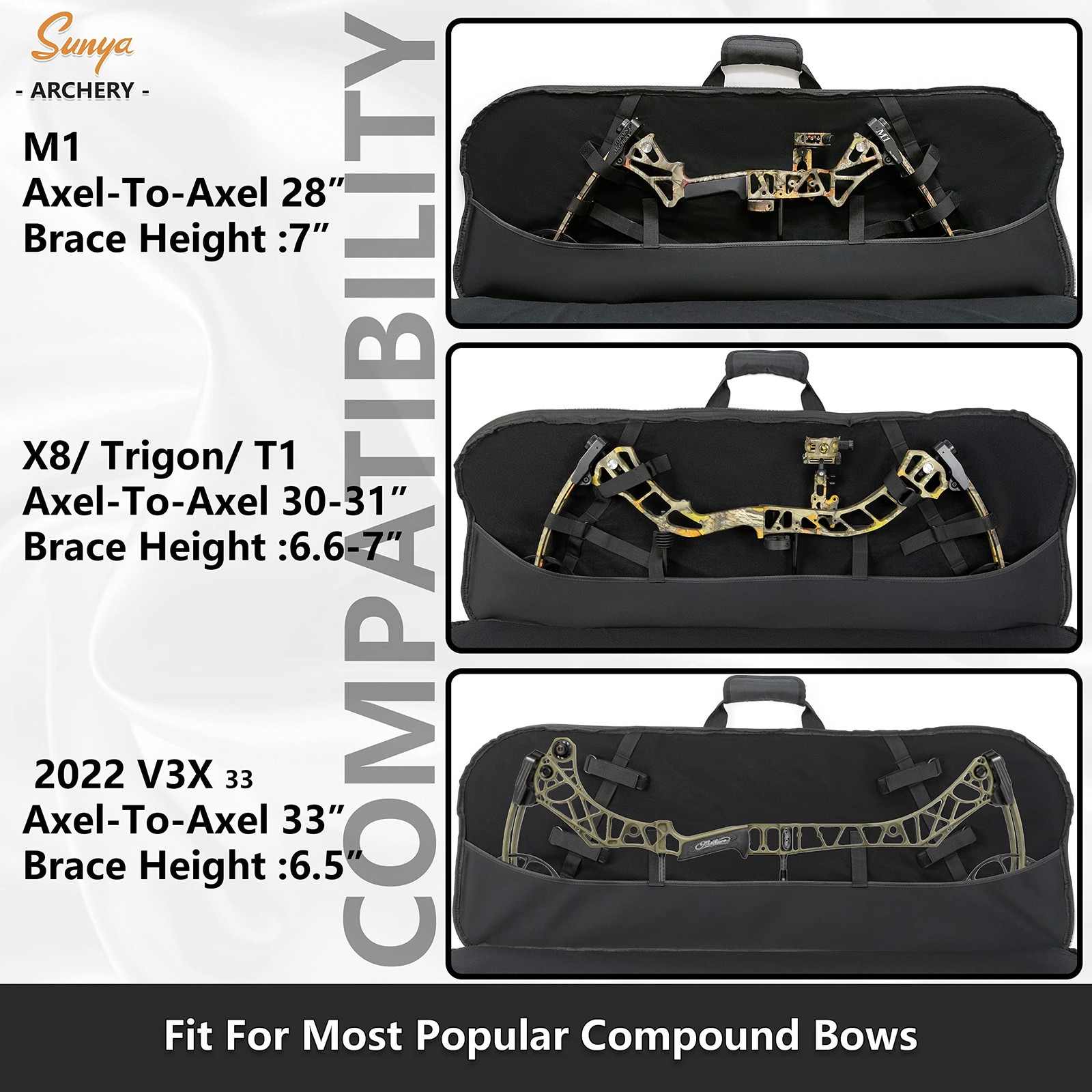 SUNYA Compound Bow Case with Molle System - Neoprene Bow String Protection P...