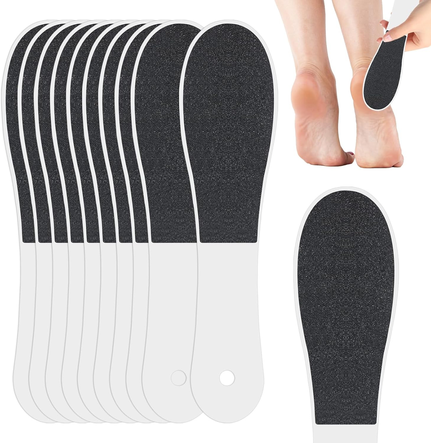 10 Pack Foot File,Foot Callus Remover Professional Sandpaper Pedicure Tools, Dou
