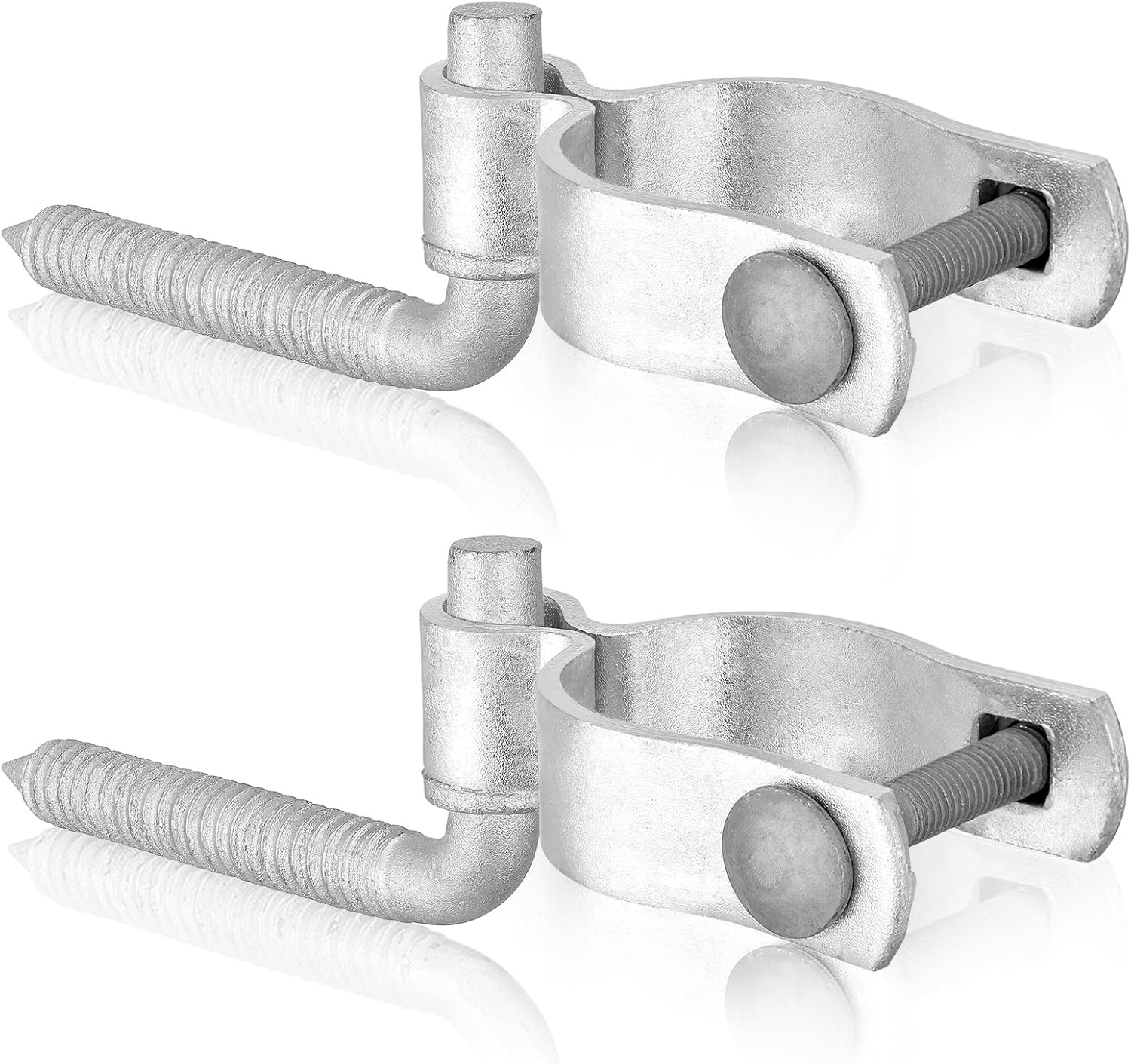 4 Pcs Farm Gate Hinge Set 5/8'' X 2'' Chain Link Fence Gate Post Hinge in Zin...