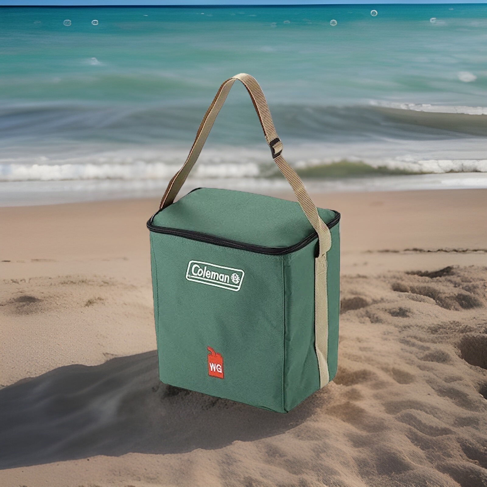 Coleman Fuel Soft Case Green Carry Bag w/ Removable Divider for Camping
