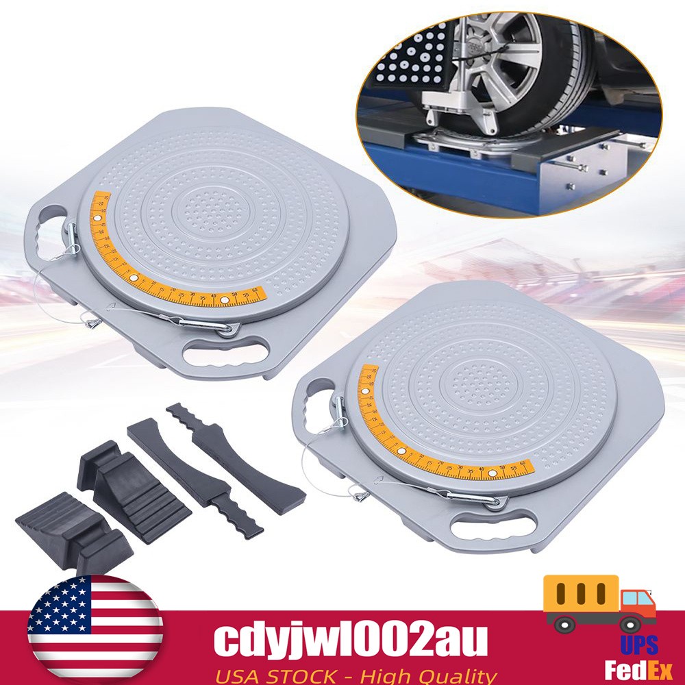 2x Wheel Car Truck Front End Wheel Alignment Turntable Turn Plates Tool Kit