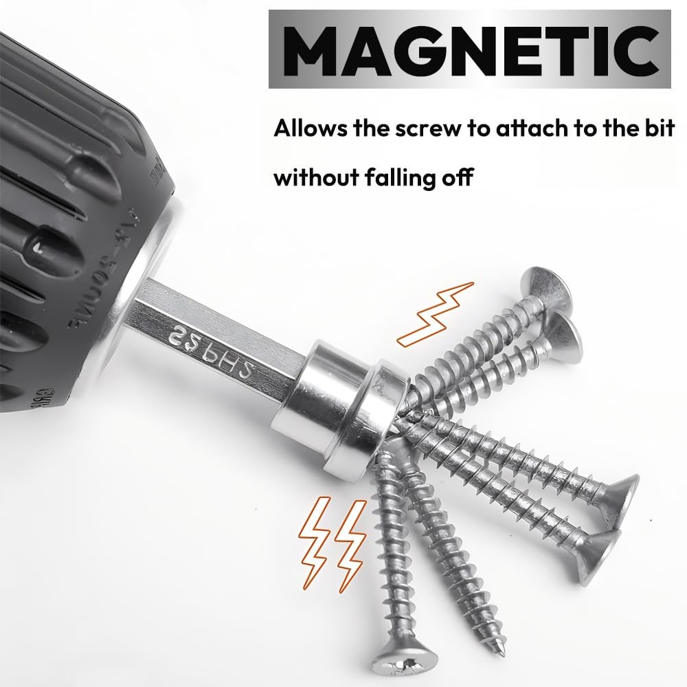 10pcs Drywall Screw Depth Setter PH2 Magnetic Positioning Screwdriver Bits 1/4