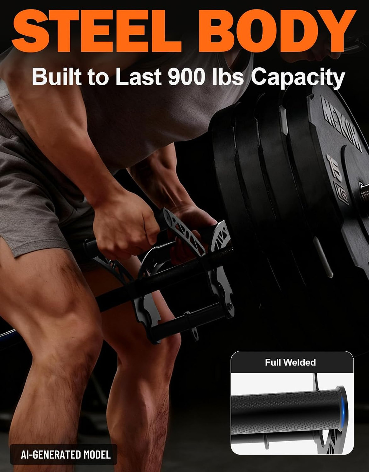 Adjustable Width T Bar Row Handle Landmine Attachment for Barbell, Exercise