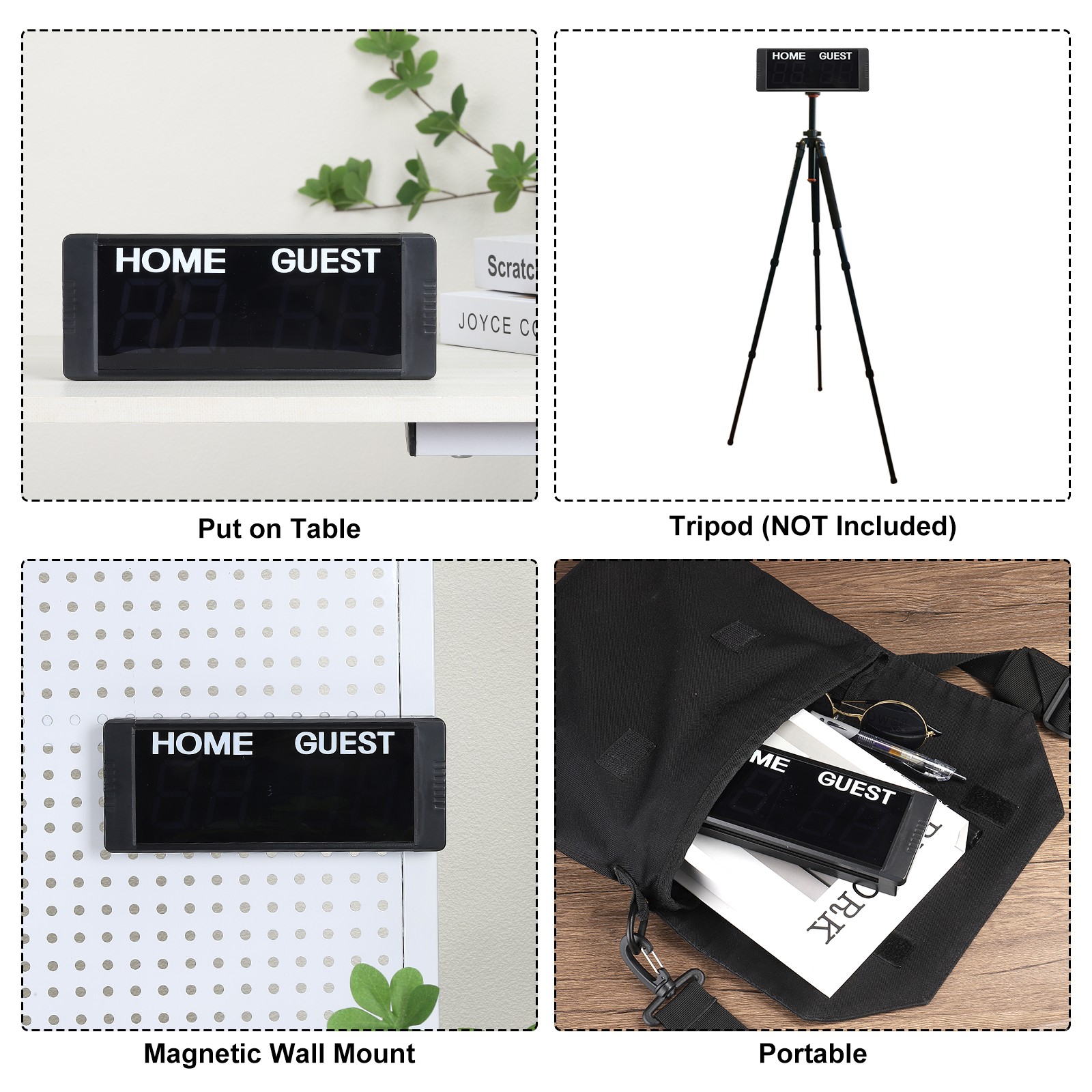 Scoreboard Score Keeper 1.5" Portable Tabletop Electronic with Remote Digital