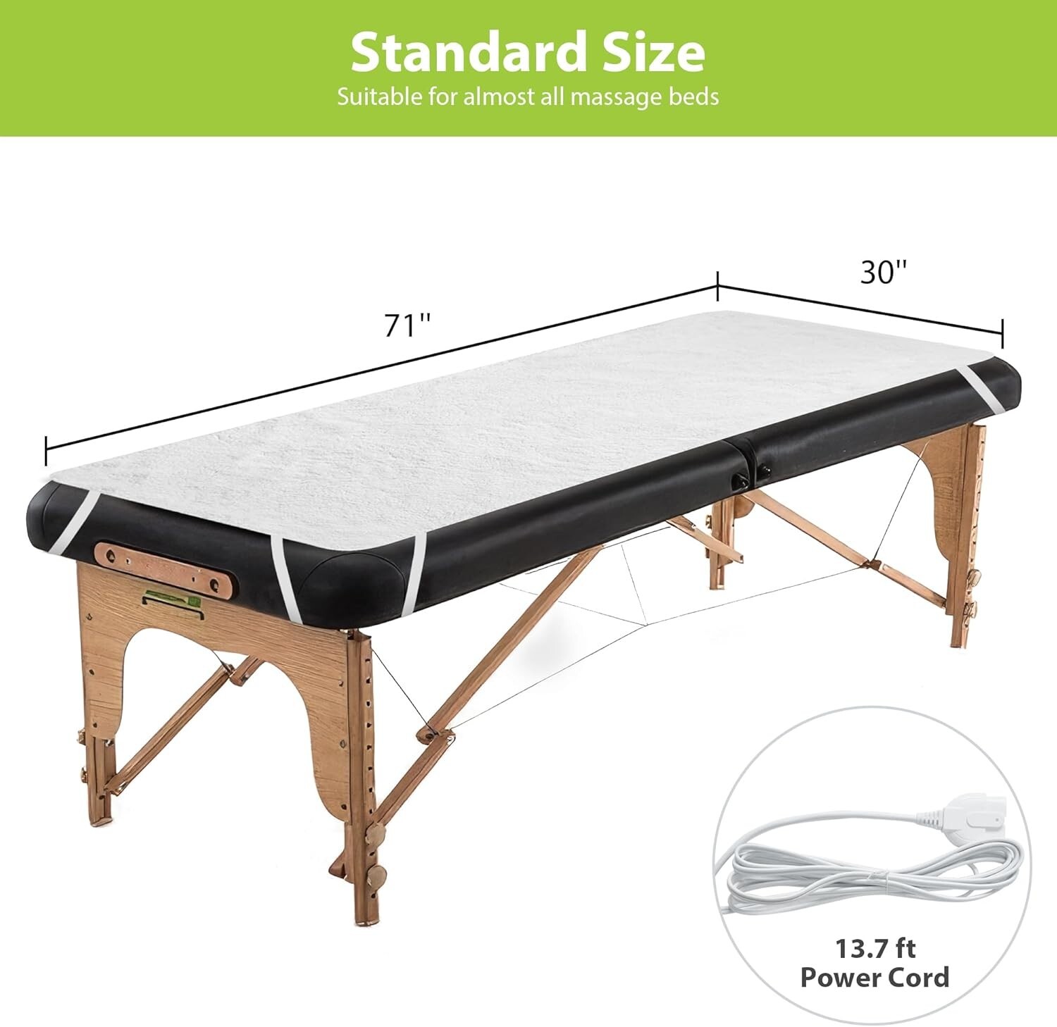 Thickened Fleece Heating Pad for Massage Tables - Digital Timer & Safety Feature