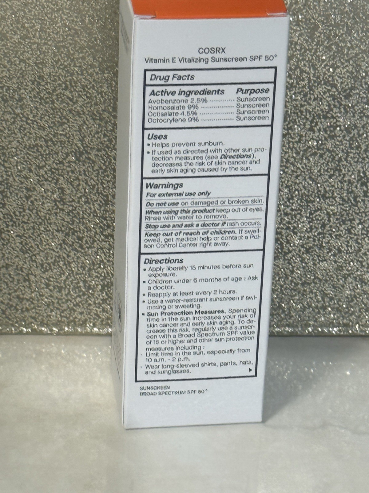 COSRX Vitamin E Vitalizing Sunscreen SPF 50 Tocopherol