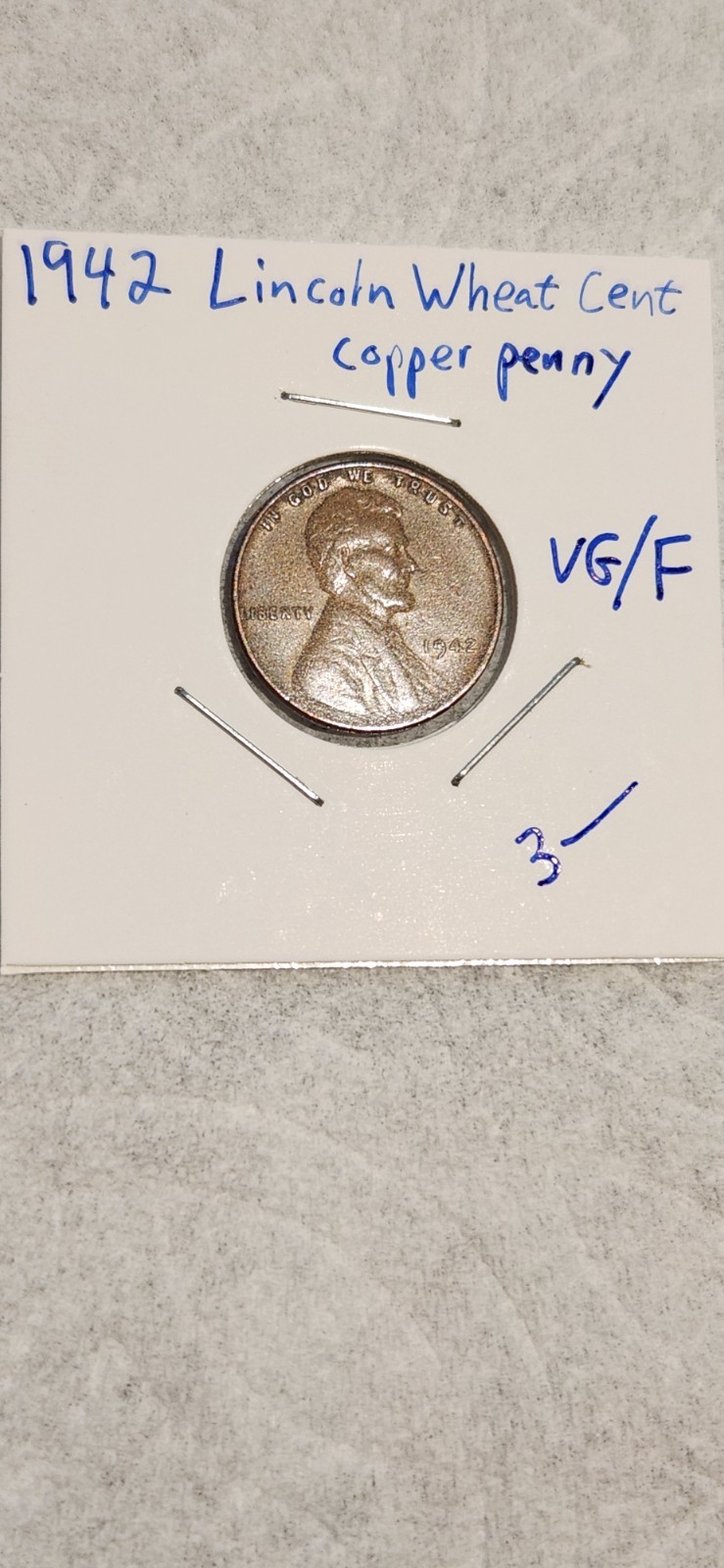 1942 Lincoln Wheat Penny Cent - F/VG Good or Better Very Nice Copper Coin