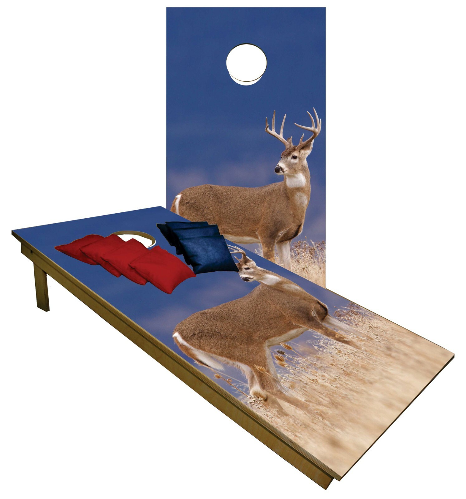 DEER Custom Cornhole Boards BEANBAG TOSS GAME w Bags Realtree Hunting Set