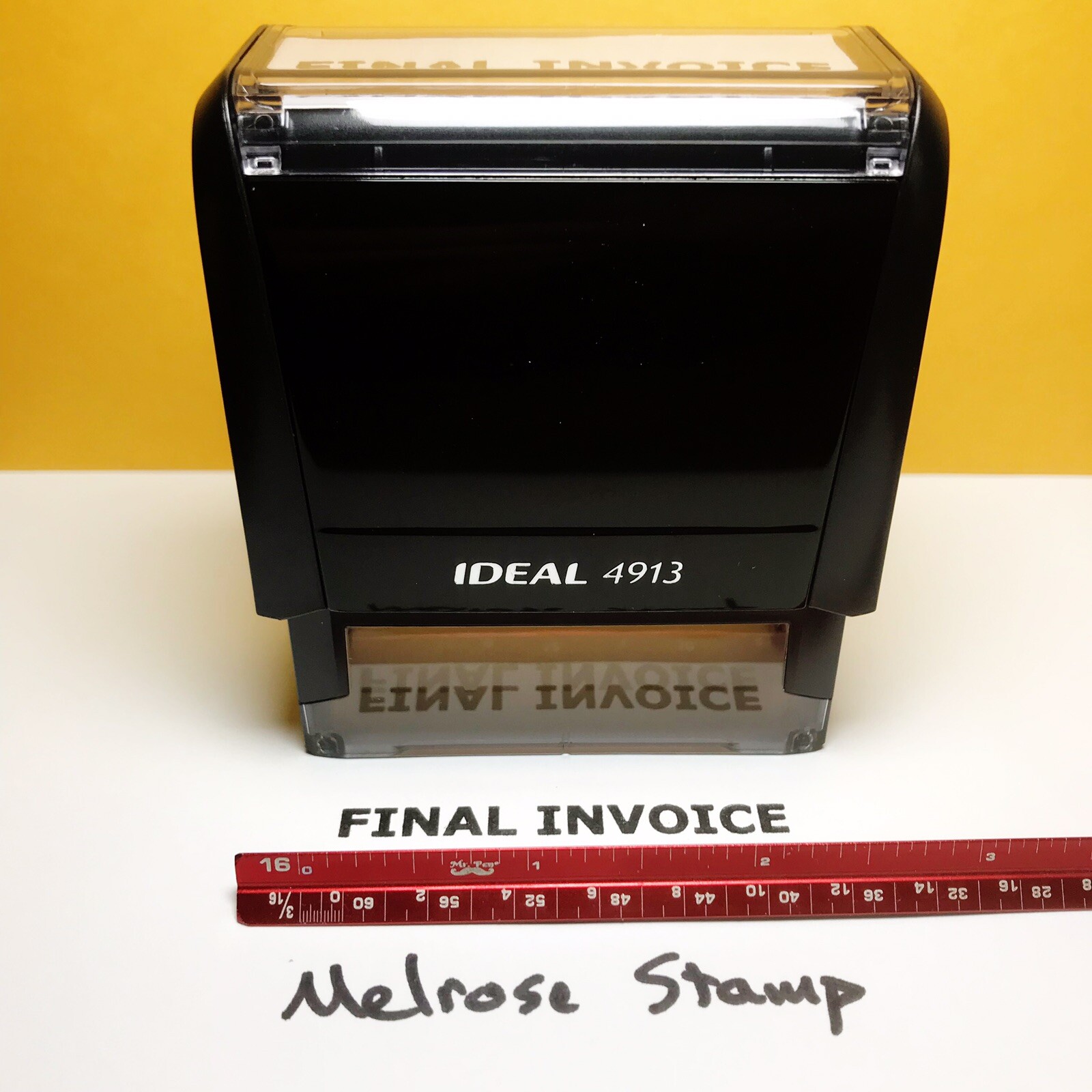 Final Invoice Rubber Stamp Black Ink Self Inking Ideal 4913