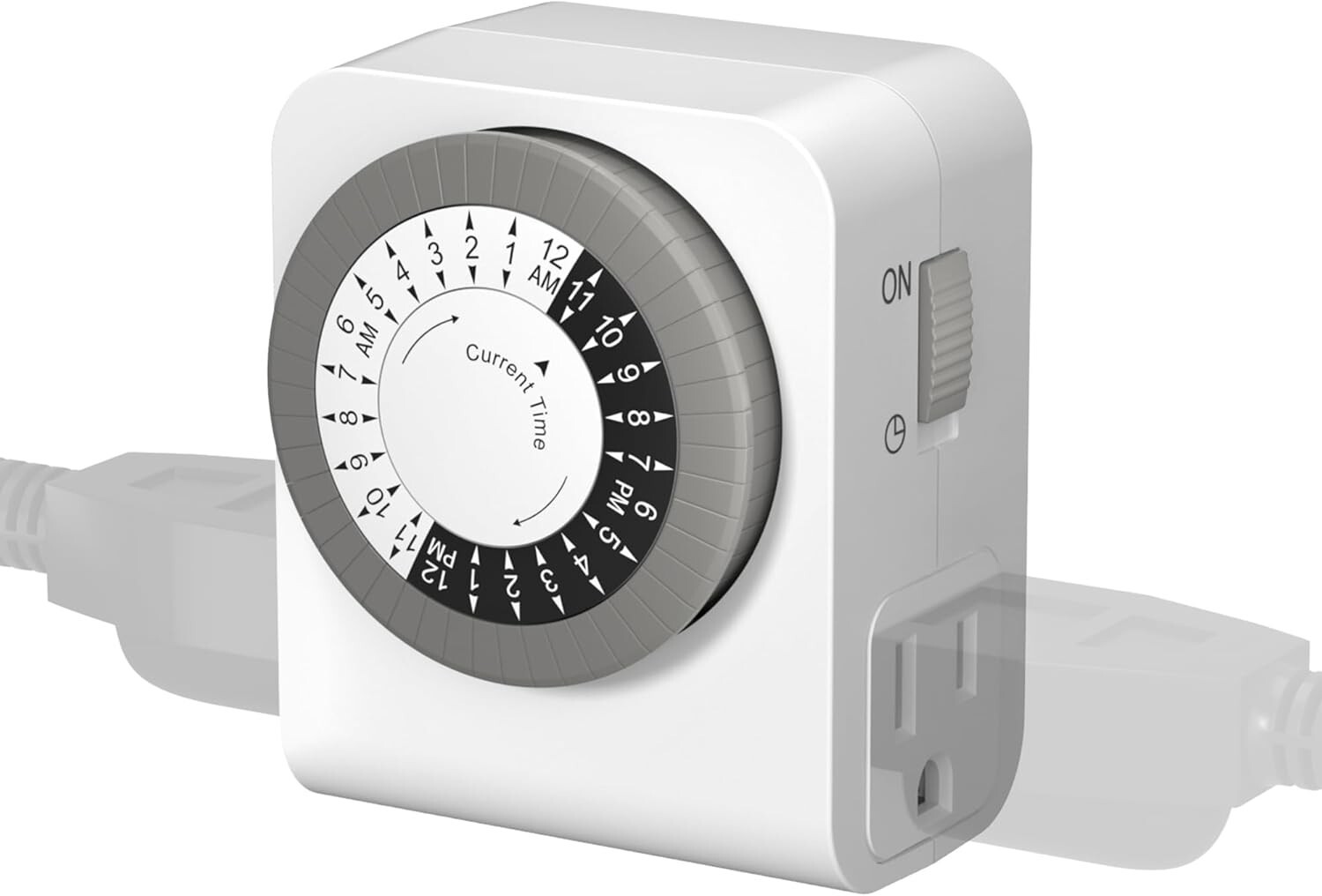 BN-LINK Indoor Dual Outlet Timers, Heavy-Duty Mechanical, 24-Hour, 3-Prong 15A