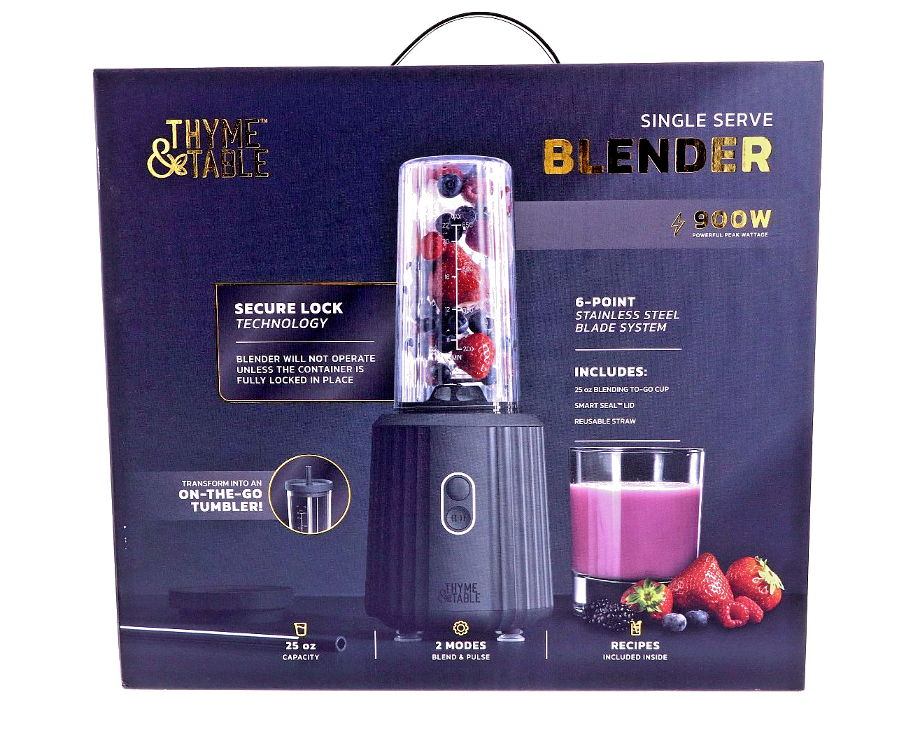 Thyme & Table Single Blender - Black