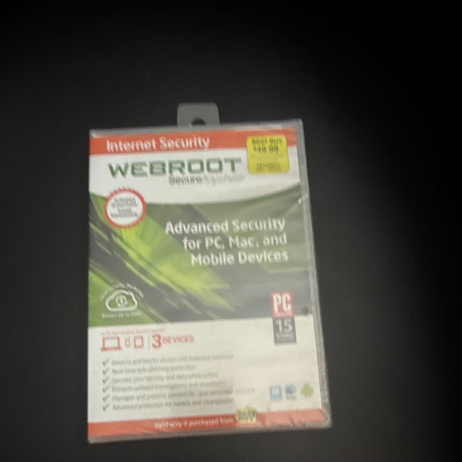 Webroot SecureAnywhere Internet Security 3-Device PC/Mac/Android/iOS Card EN