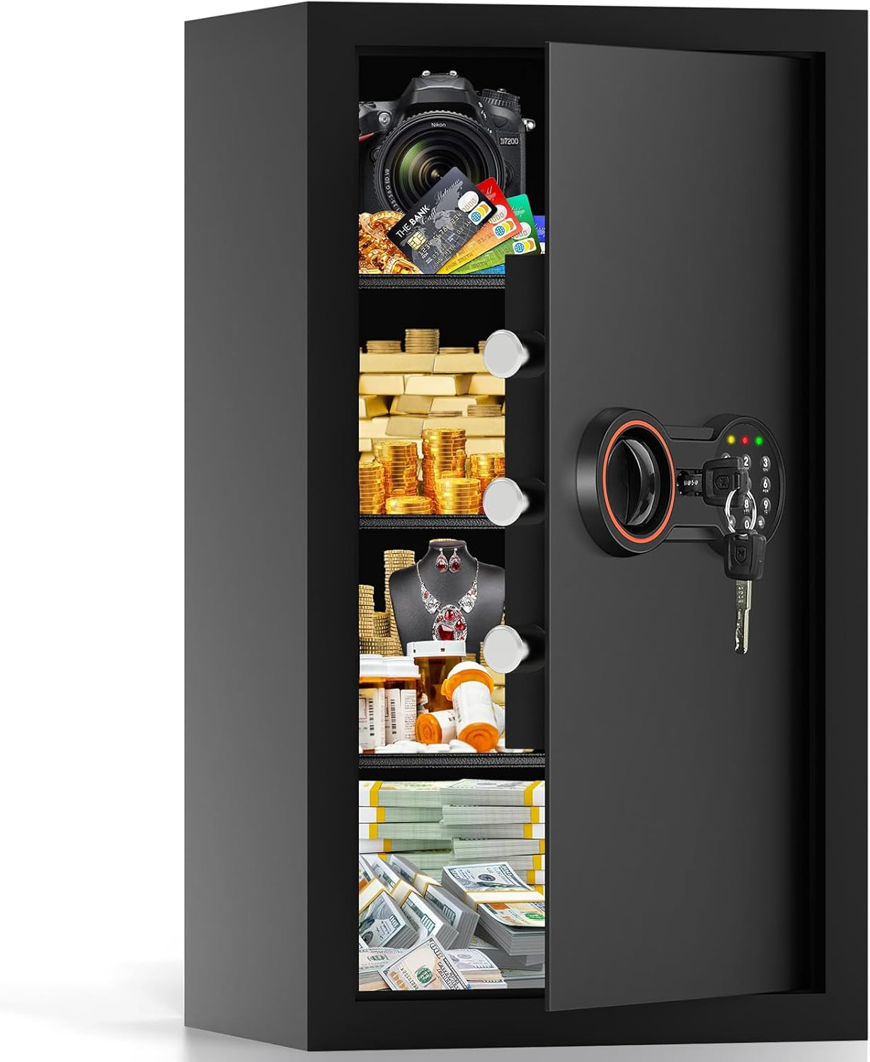 6.0 Cu Ft Large Safe Box for Home Use, 27.6"H Heavy Duty Home Safe with Combinat