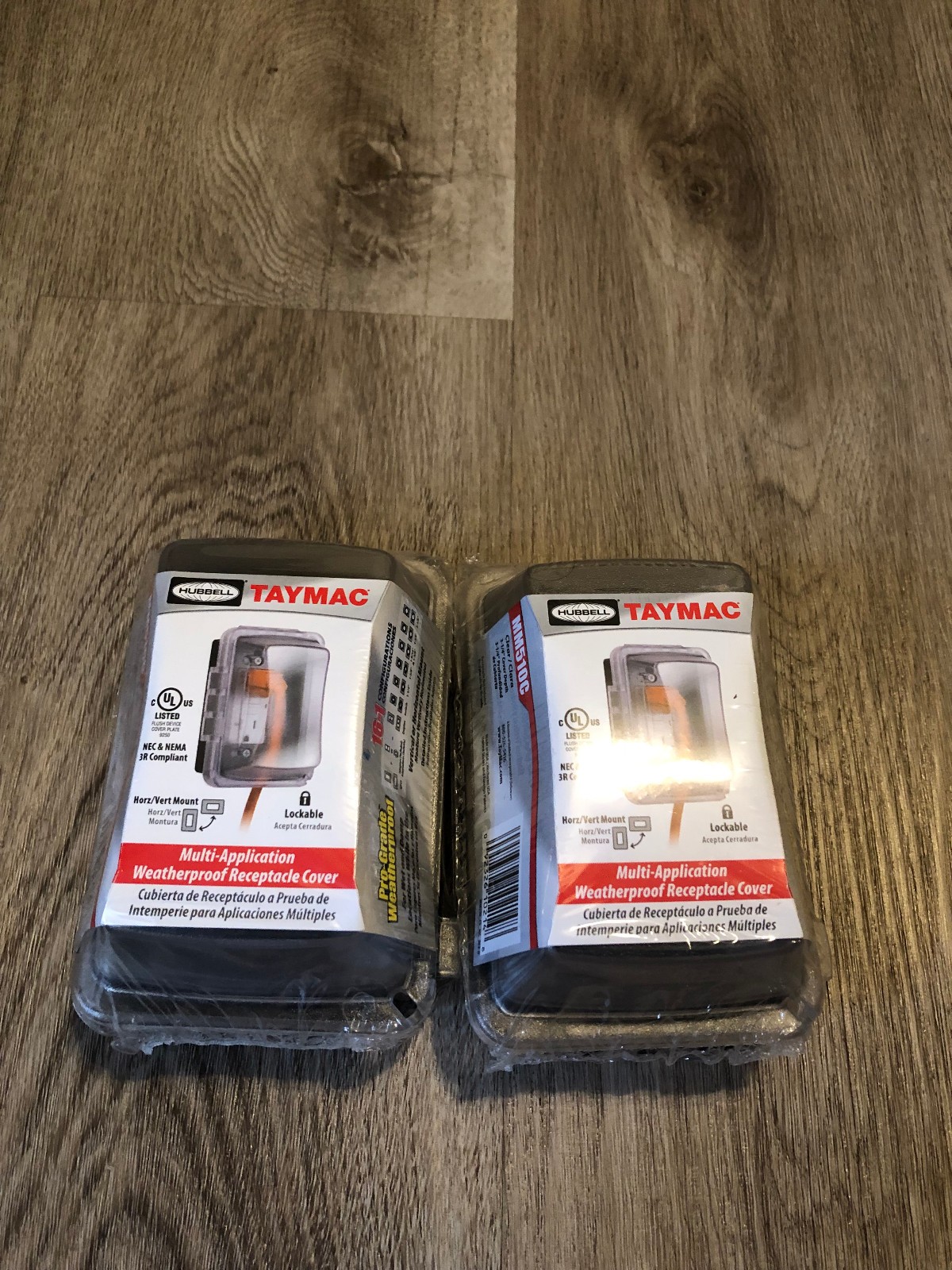 LOT of (2) TayMac MM510C Single-Gang Horizontal/Vertical  Receptacle Cover NEW